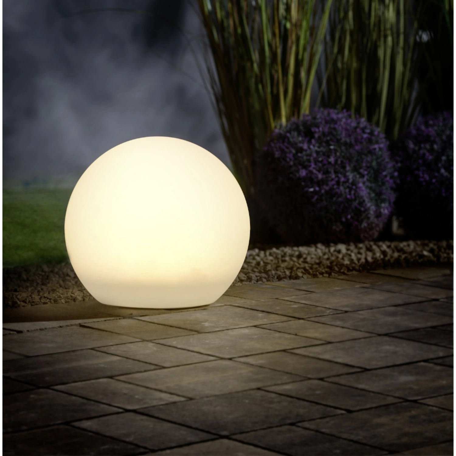 LED-Solarleuchte, kugelförmig, weiß, RGB -Farbwechsel, dimmbar