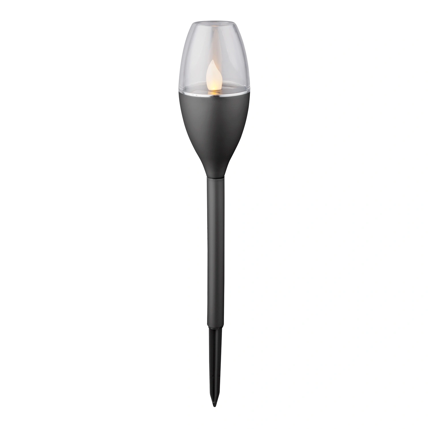 LED-Solarleuchte »LORCAN«, H: 37 cm, mit Erdspieß, Flacker-LED, dunkelgrau