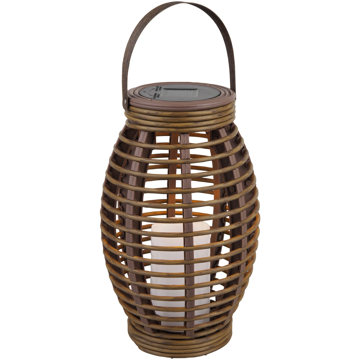 LED-Solarleuchte »Manila«, H: ca. 25 cm, oval, taupe, Flackerlicht
