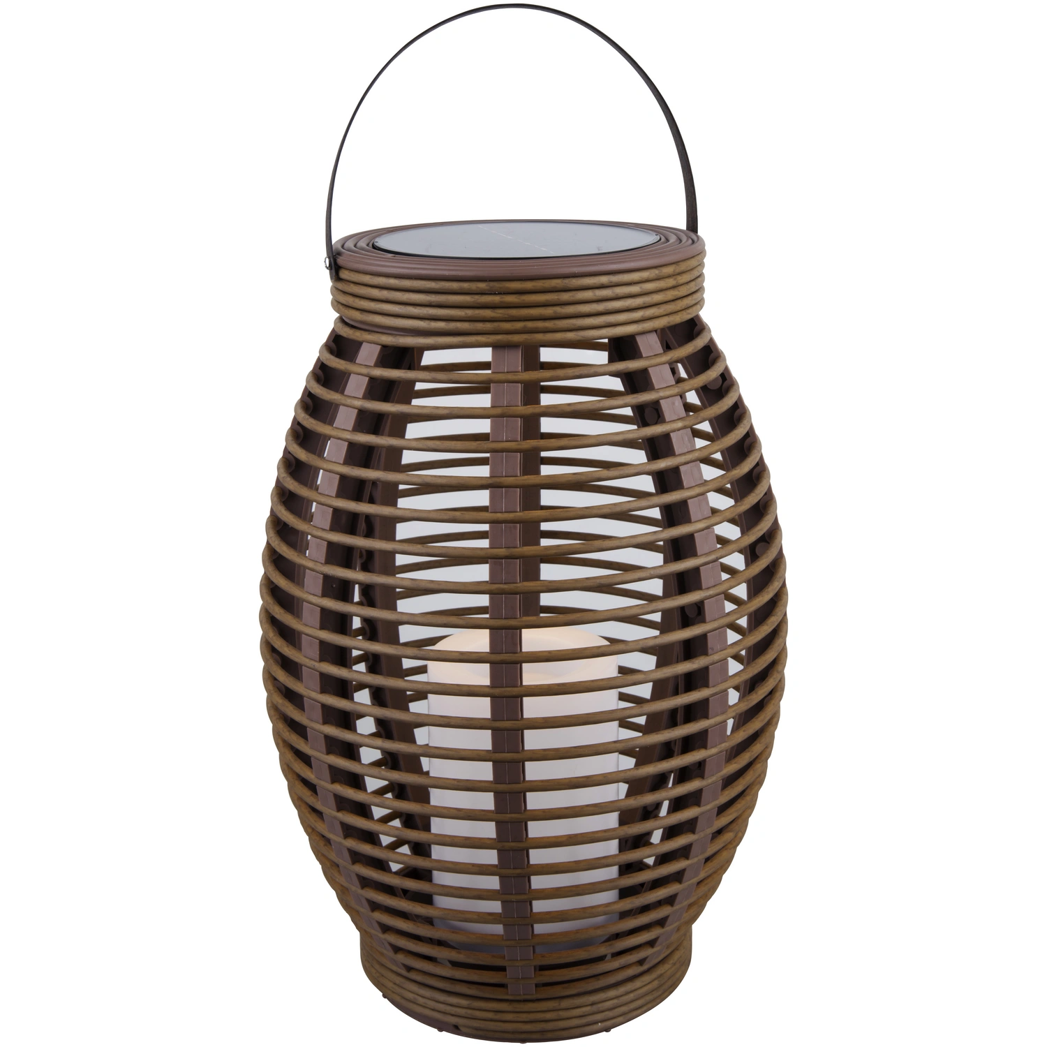 LED-Solarleuchte »Manila«, H: ca. 39 cm, oval, taupe, Flackerlicht