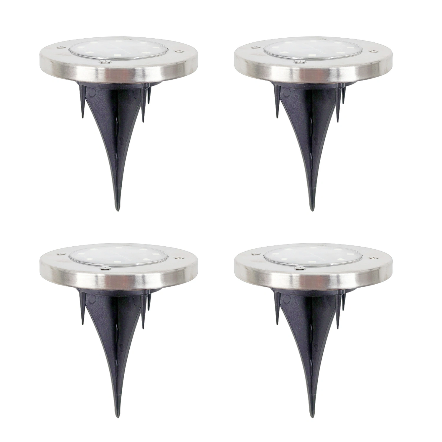 LED-Solarleuchte »Terraluna«, 4er Pack, Ø11,5 cm, Edelstahl/Kunststoff, silber