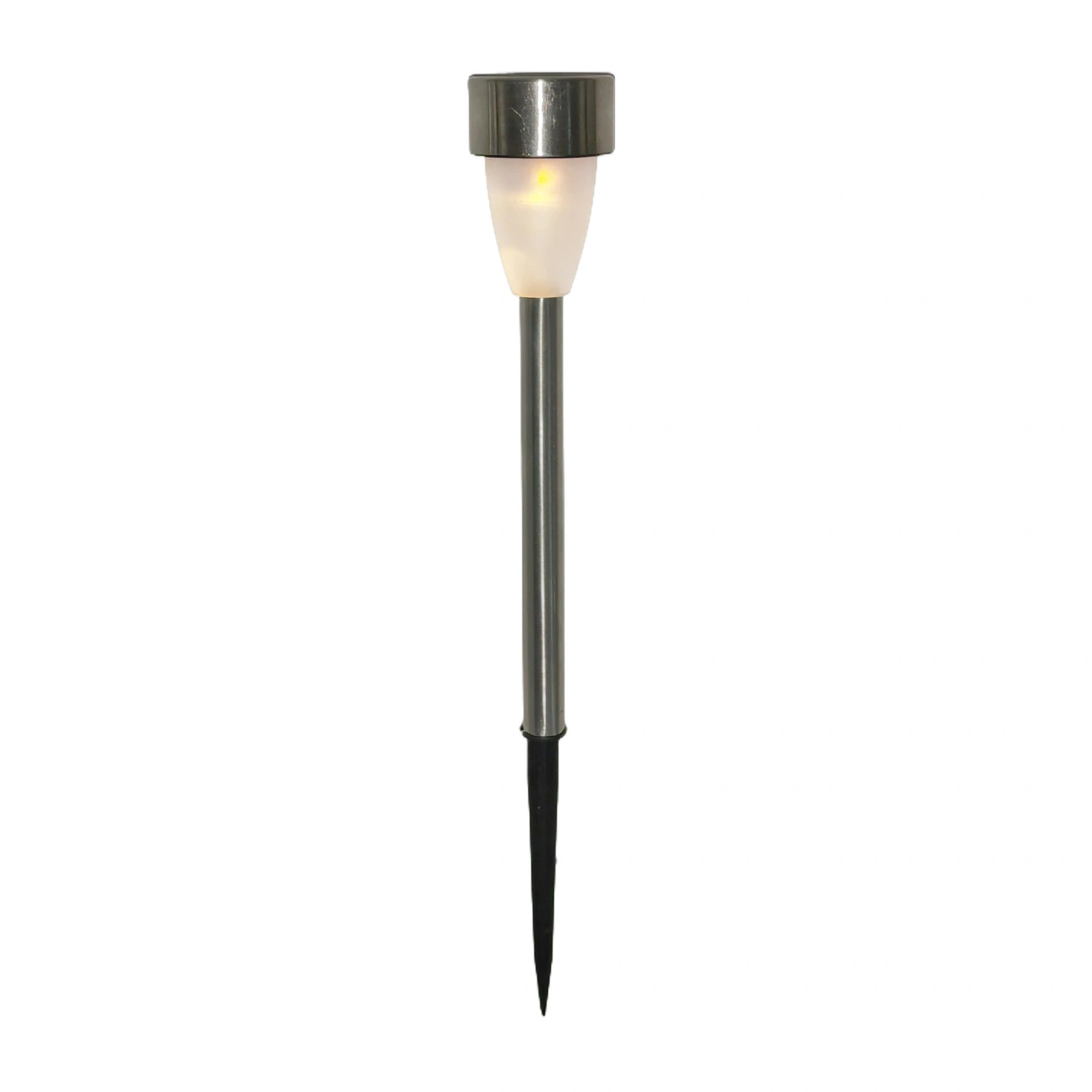LED-Solarleuchte »Tierra«, ØxH: 4,7 x 36,5 cm, Edelstahl/Kunststoff, silberfarben, Flackereffekt