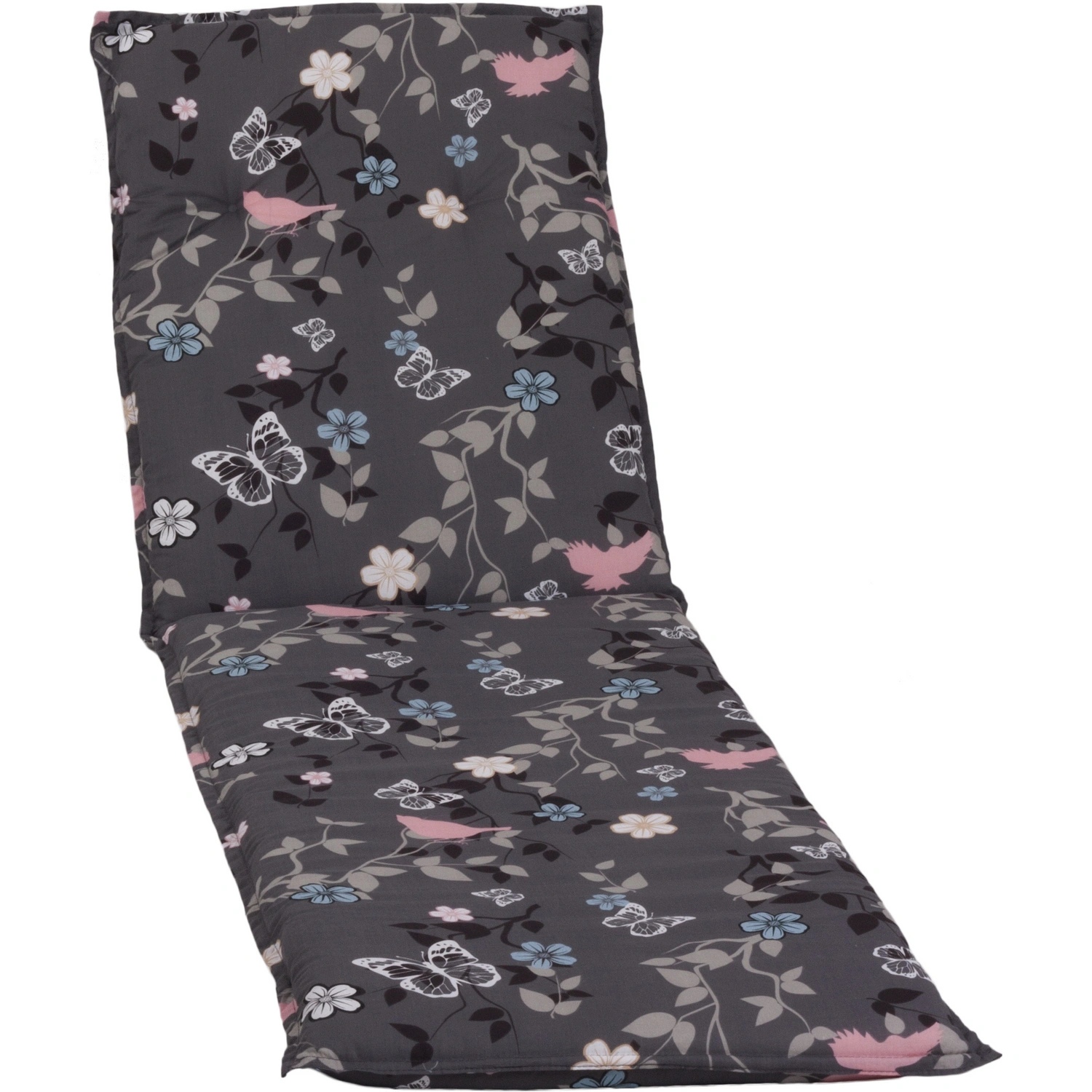 Liegenauflage »Barcelona«, grau, Blumen, BxL: 60 x 193 cm