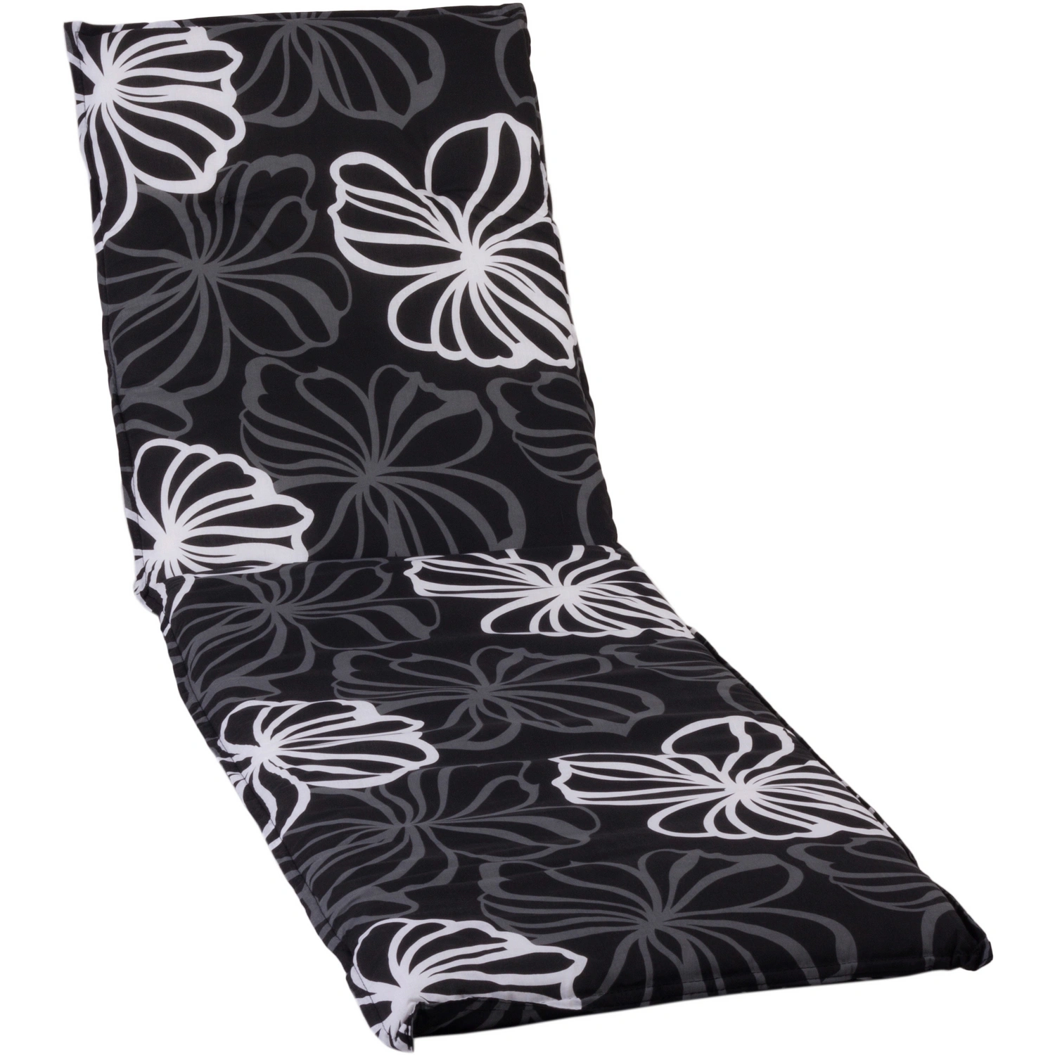 Liegenauflage »Barcelona«, schwarz-weiß, Blumen, BxL: 60 x 193 cm