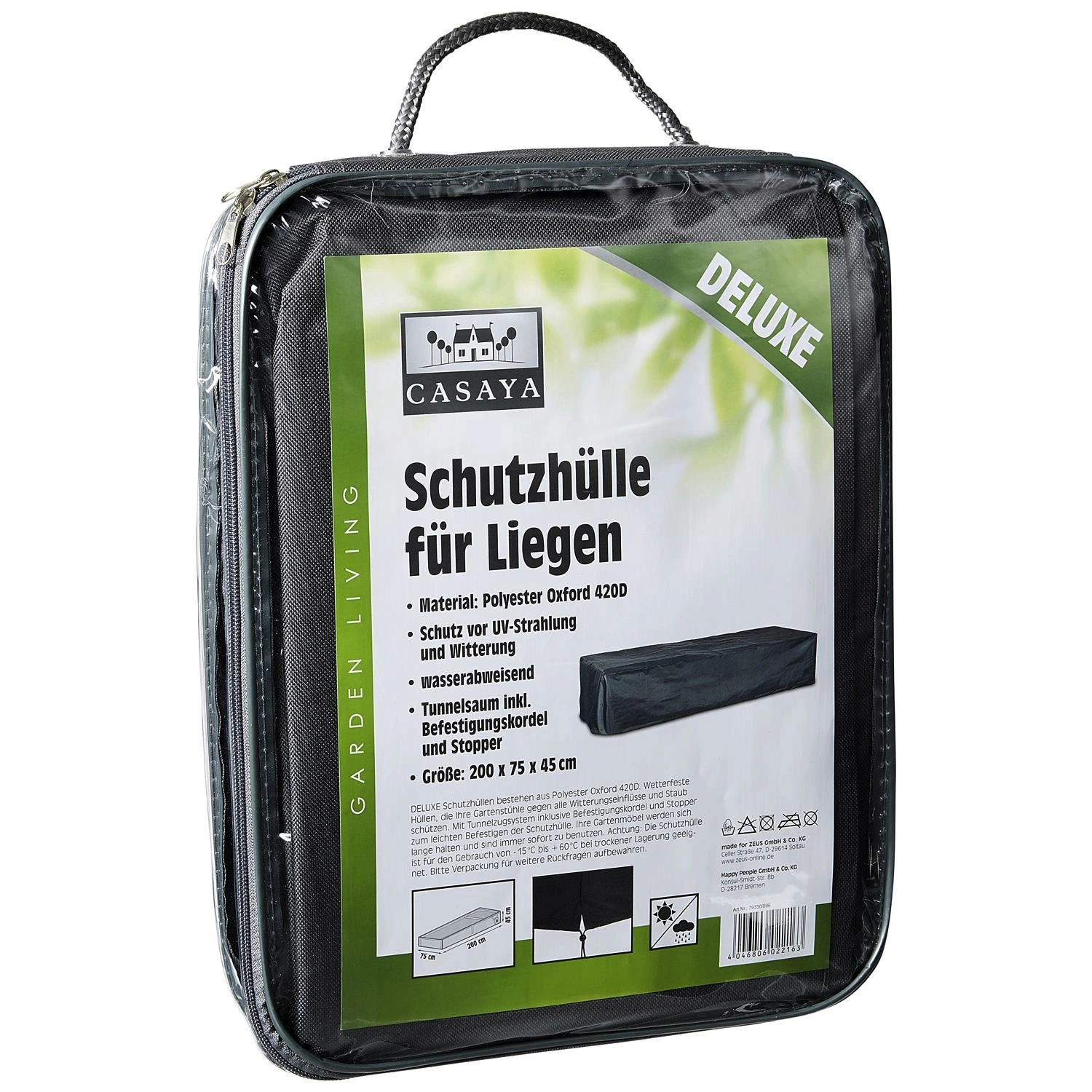 Liegenschutzhülle »Deluxe«, BxHxT: 200 x 45 x 75 cm, Kunstfaser