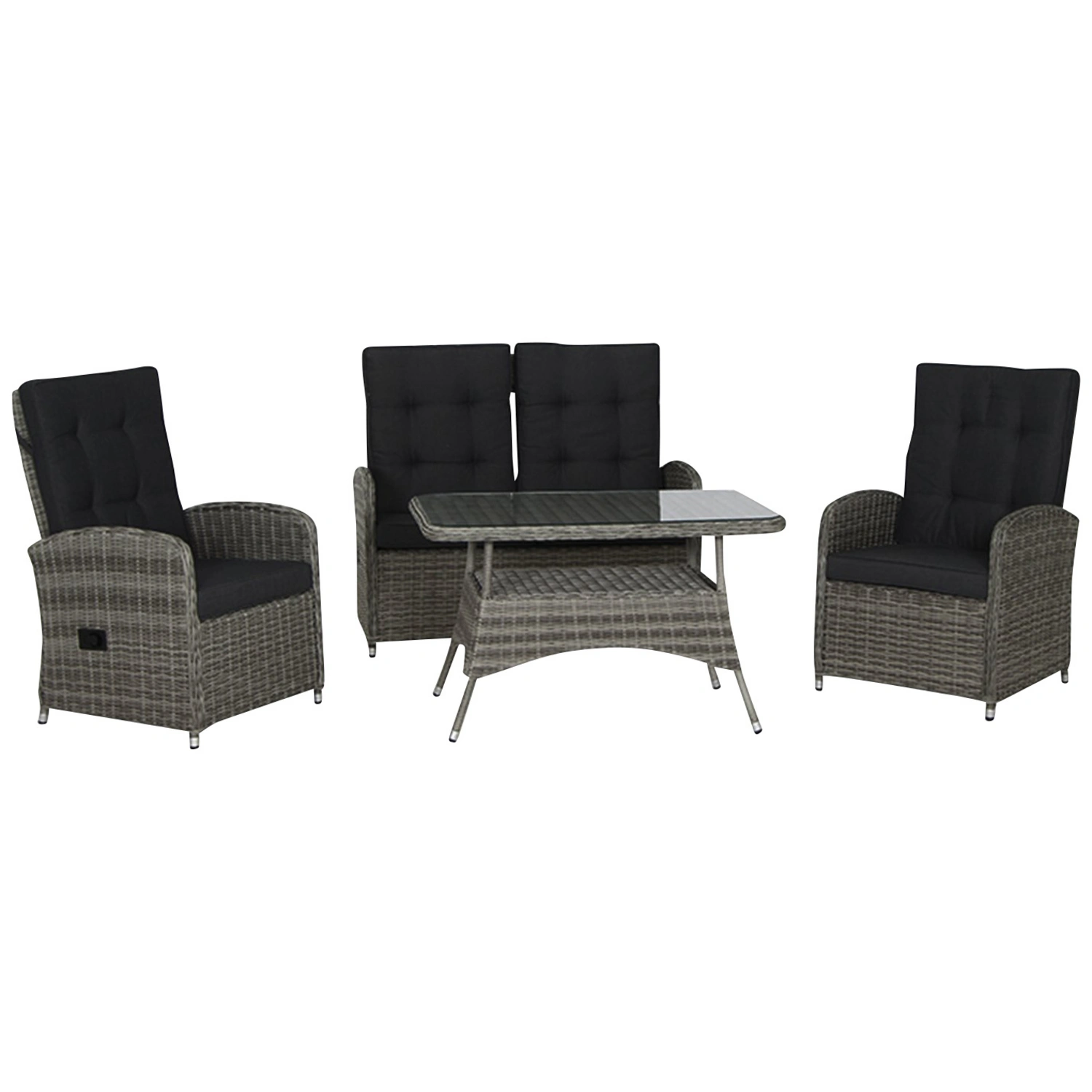 Loungeset »Lamela «, 4 Sitzplätze, gardino_geflecht/Stahl, inkl. Auflagen