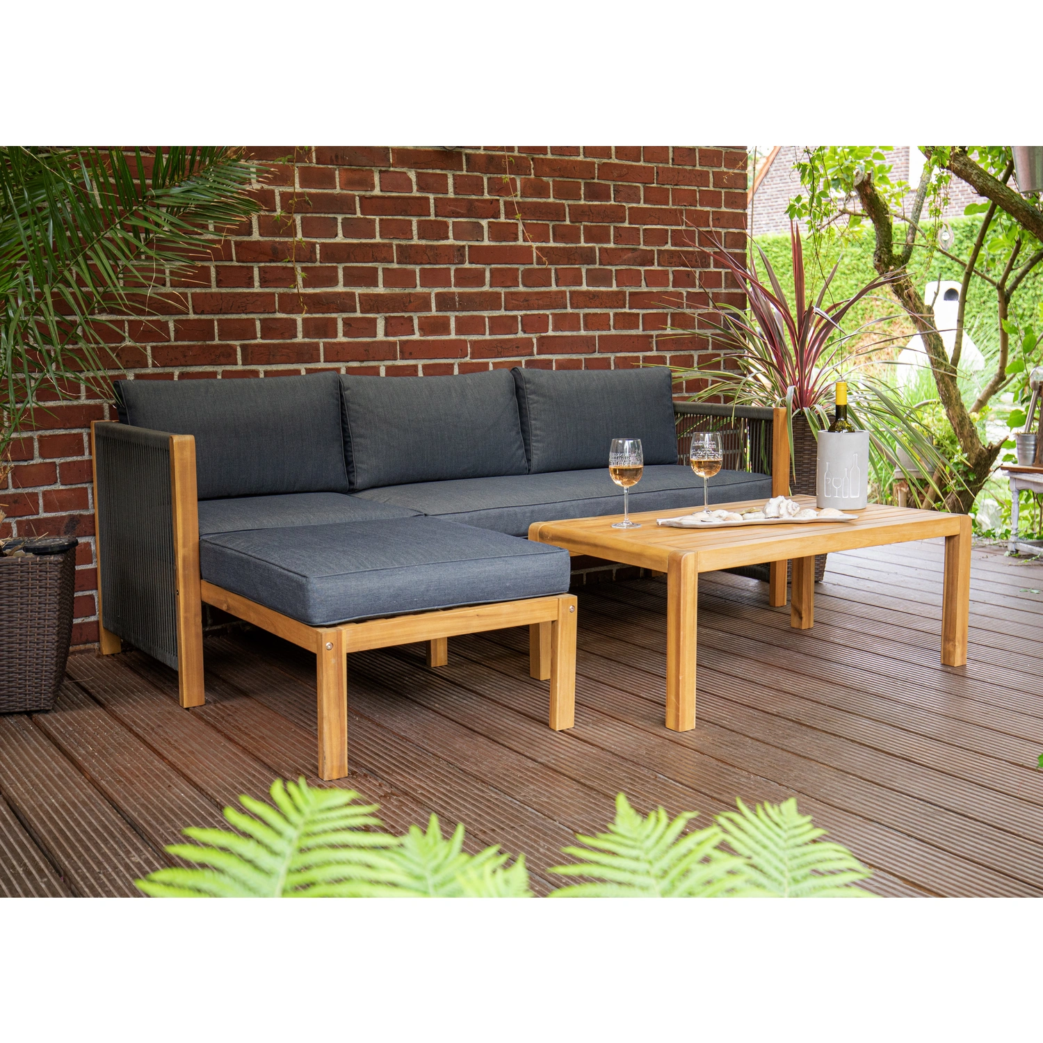 Loungeset »MALAGA«, 4 Sitzplätze, Polyester, inkl. Auflagen