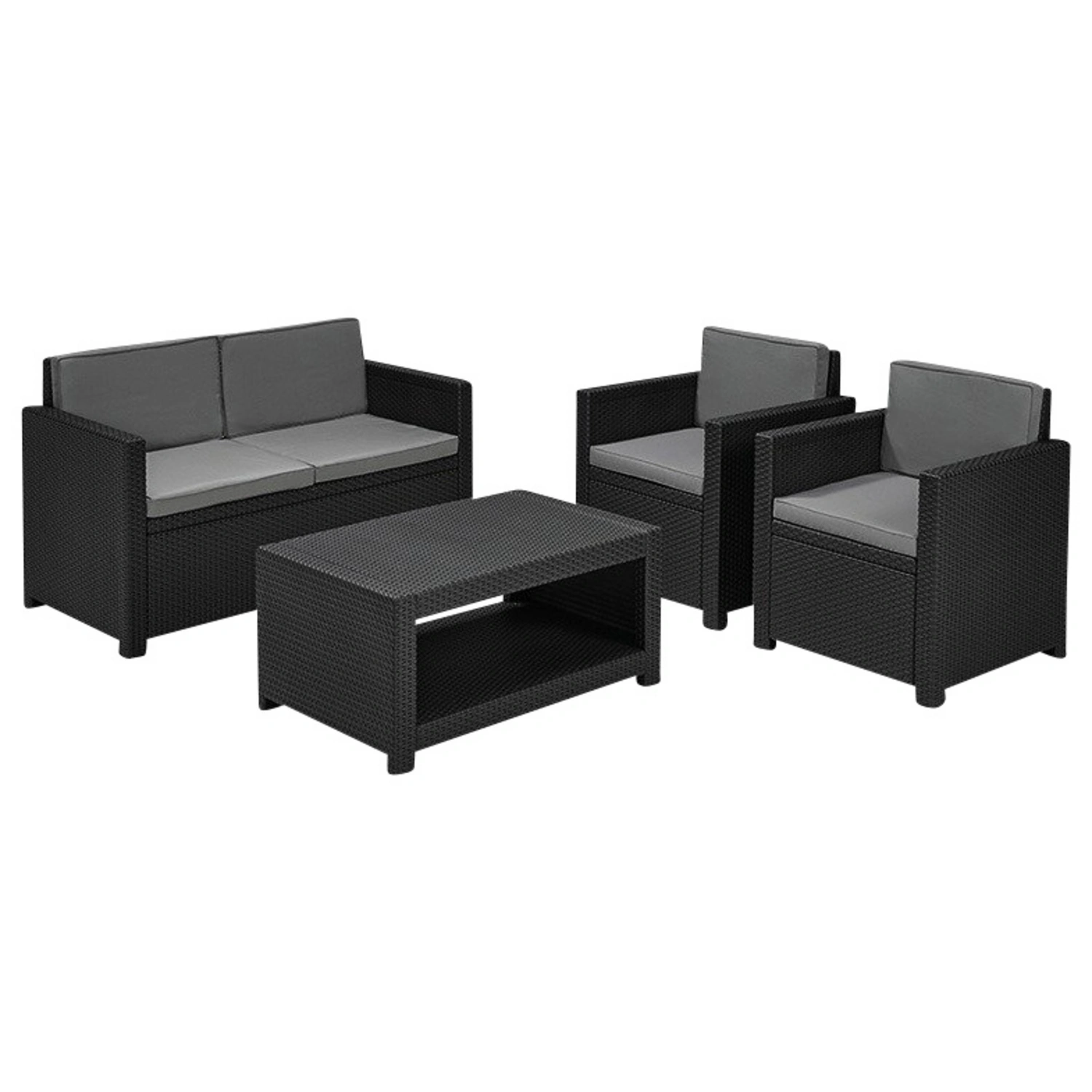 Loungeset »Monaco«, 4 Sitzplätze, Kunststoff, inkl. Auflagen