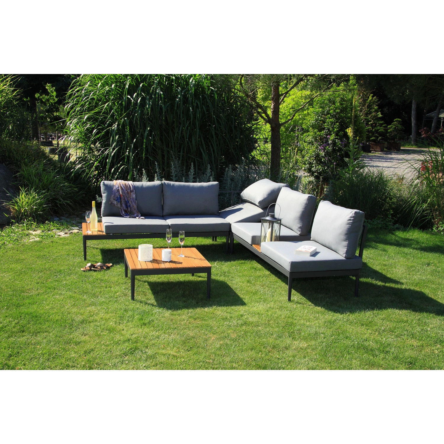 Loungeset »PAROS«, 5 Sitzplätze, Polyester, inkl. Auflagen