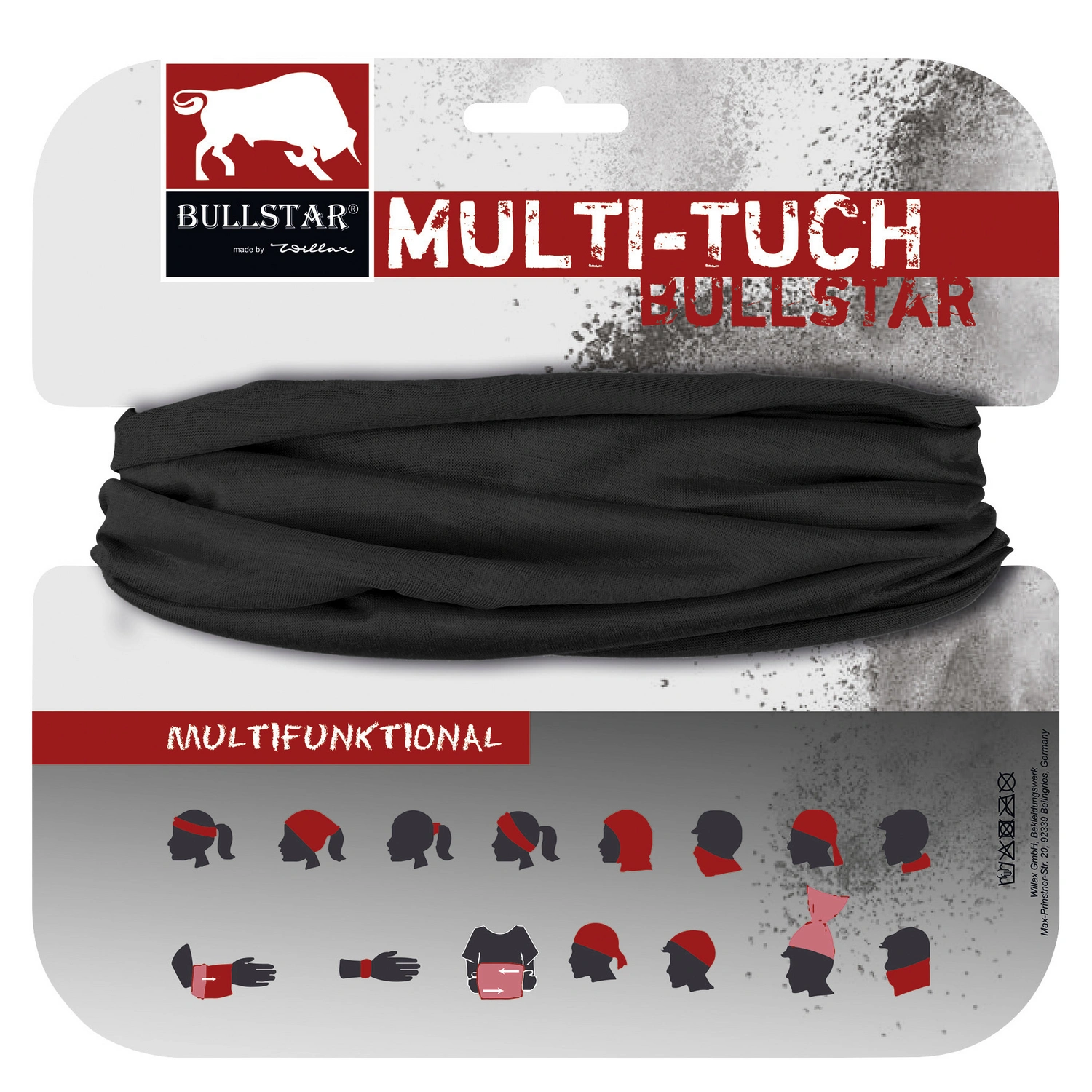 Multi-Tuch »BULLSTAR«, Baumwolle, schwarz
