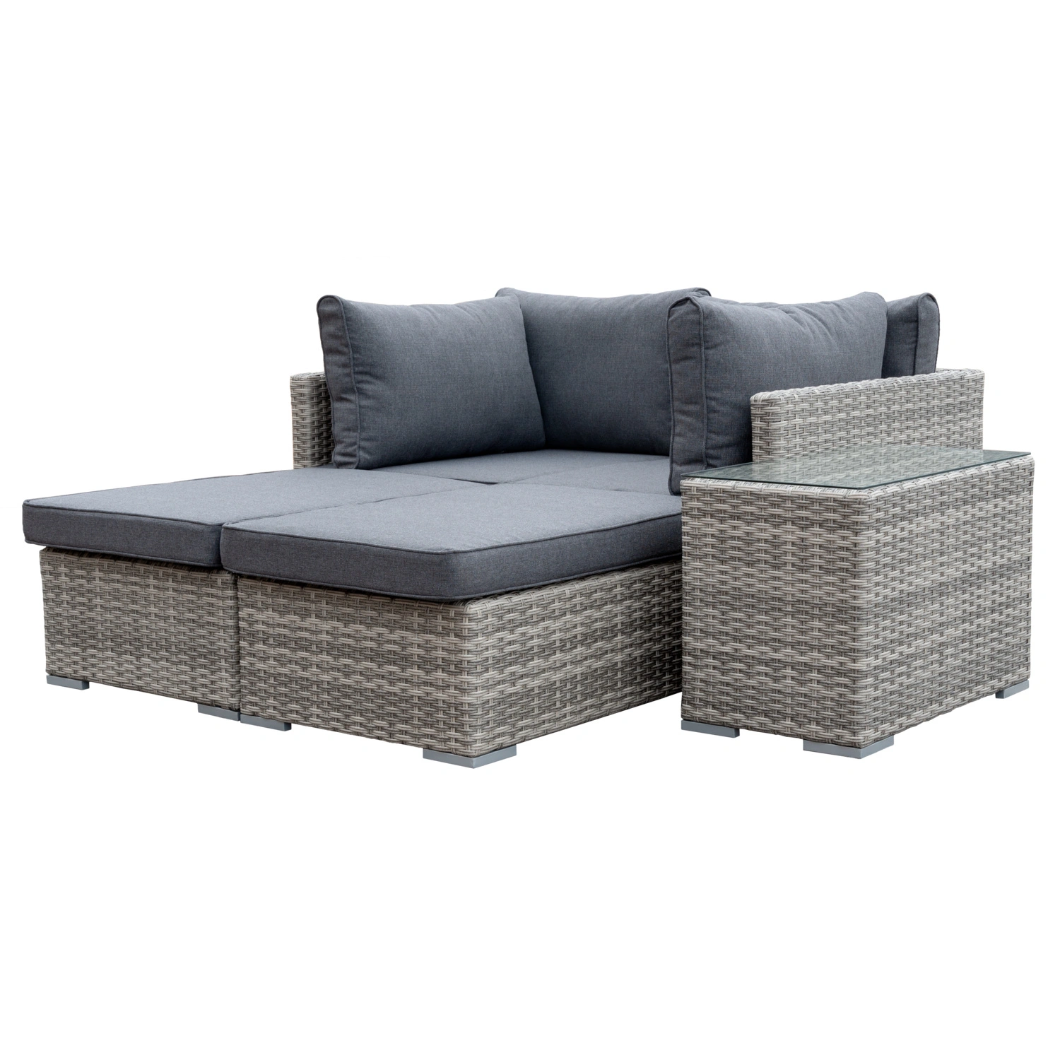 Multifunktionslounge »Tovar«, 4 Sitzplätze, Stahl/Polyrattan/Polyester, inkl. Auflagen