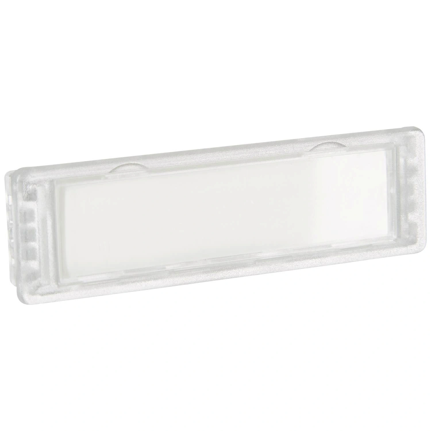 Namensschild, Kunststoff, transparent