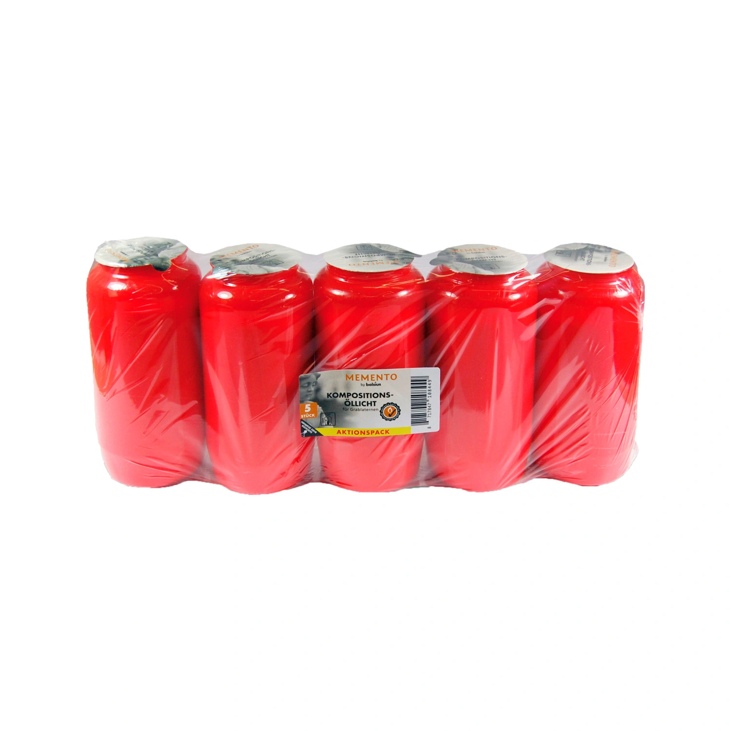 Öl-Licht, BxH: 33,5 x 14,1 cm, 5 Stück, rot