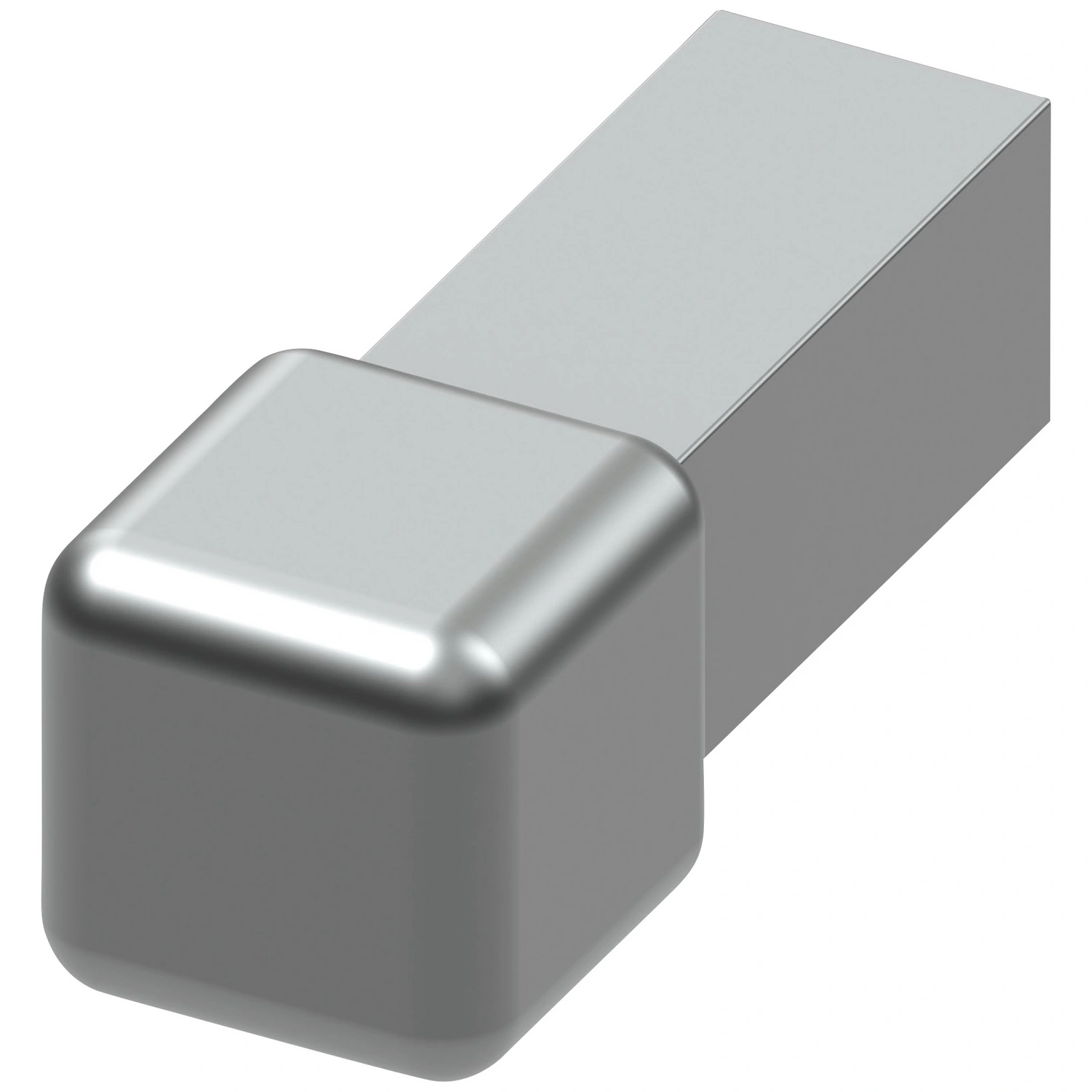 Quadrat-Fliesenecke, Edelstahl, geeignet für Quadratprofile 12,3 mm