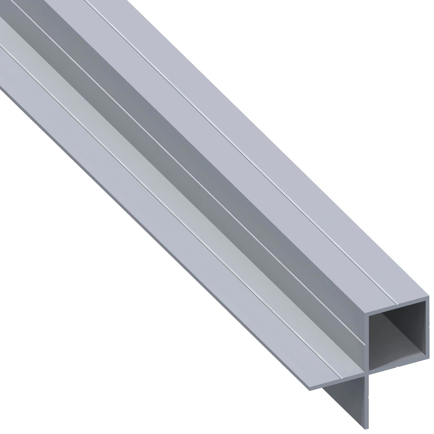 Quadratrohr, BxHxL: 43,5 x 23,5 x 1000 mm, silberfarben