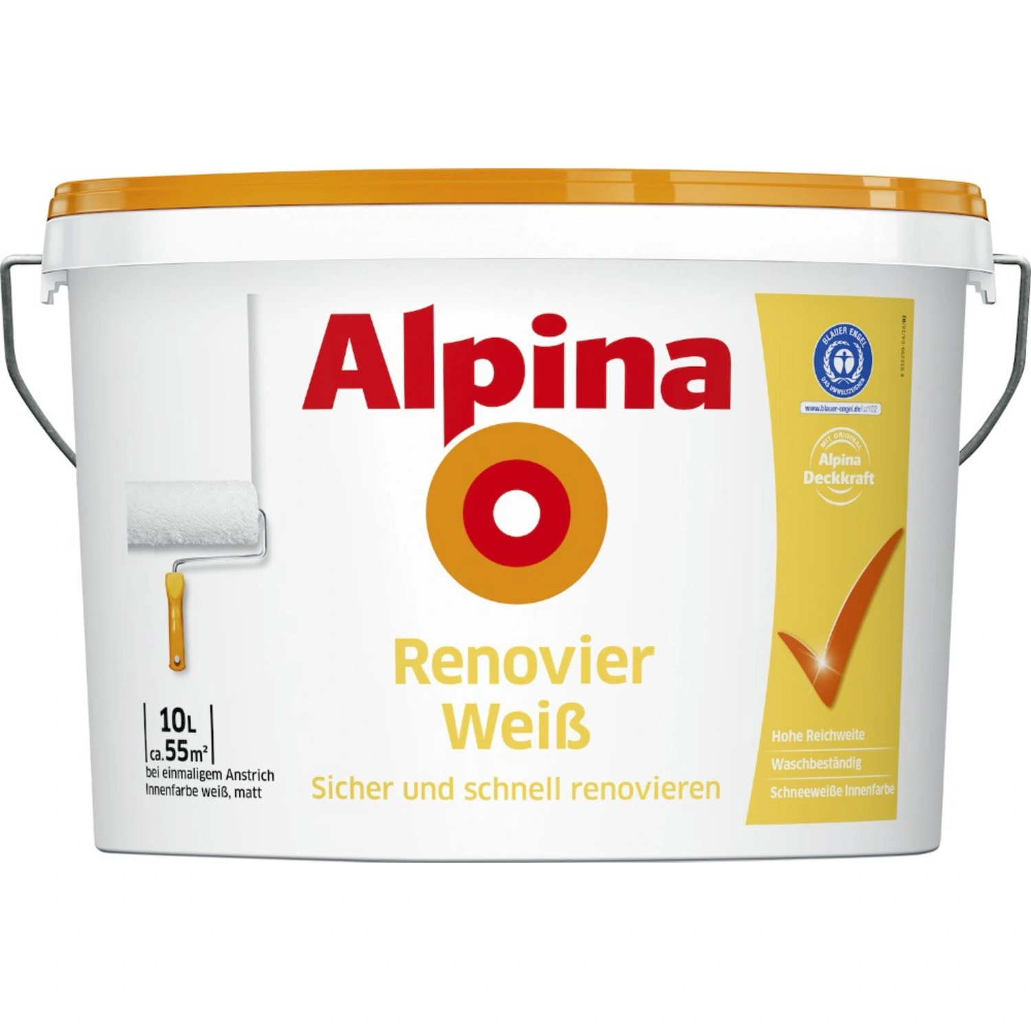 Wandfarbe »Renovier Weiß«, 10 L, weiß, matt