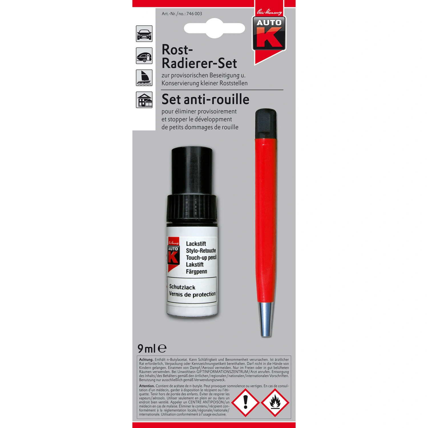 Rost-Entferner, 9 ml Lackstift, Messingbürste