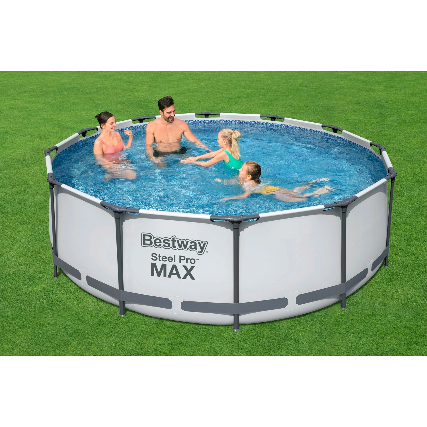 Rundpool »Steel Pro Max™«, grau, ØxH: 366 x 100 cm