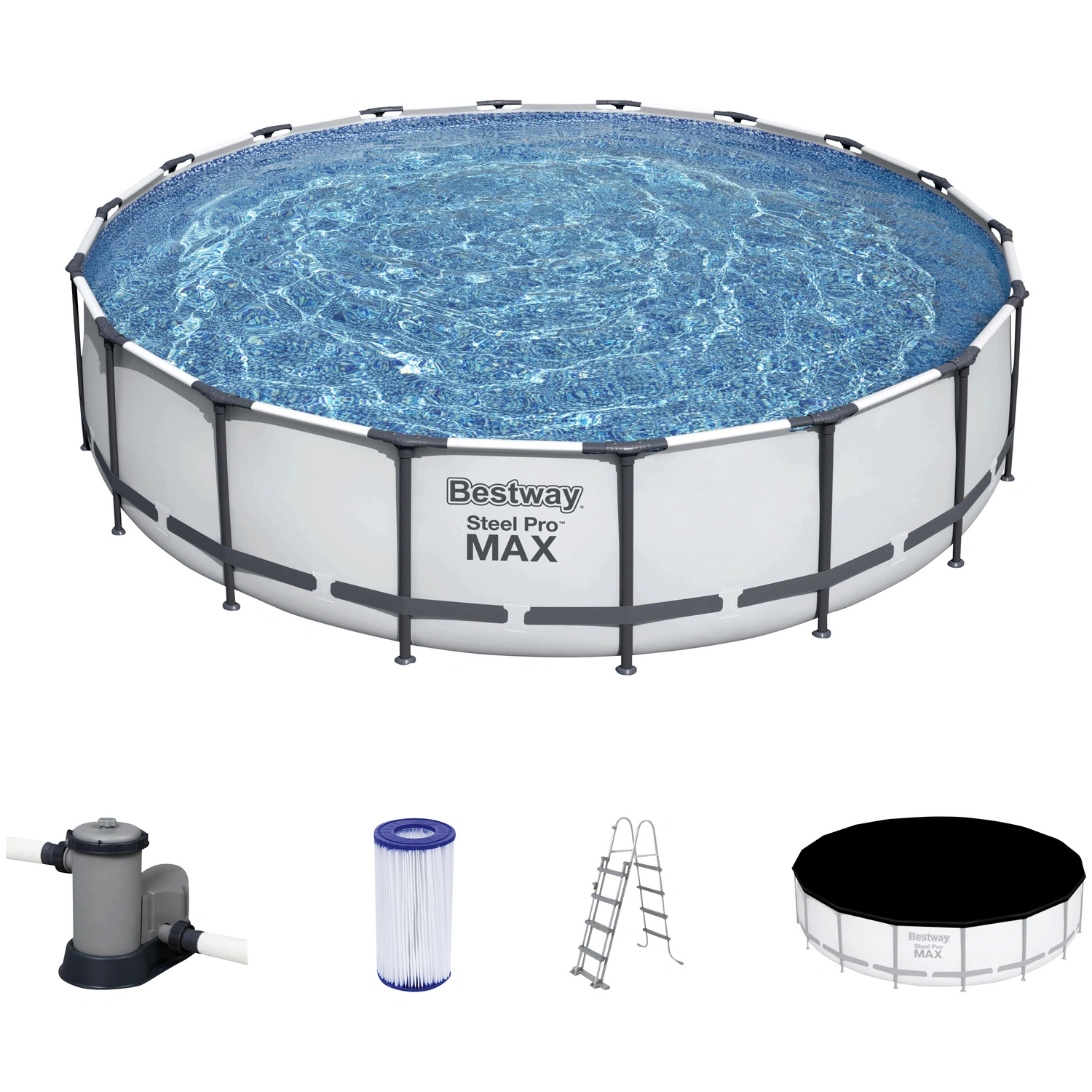 Rundpool »Steel Pro Max™«, grau, ØxH: 549 x 122 cm