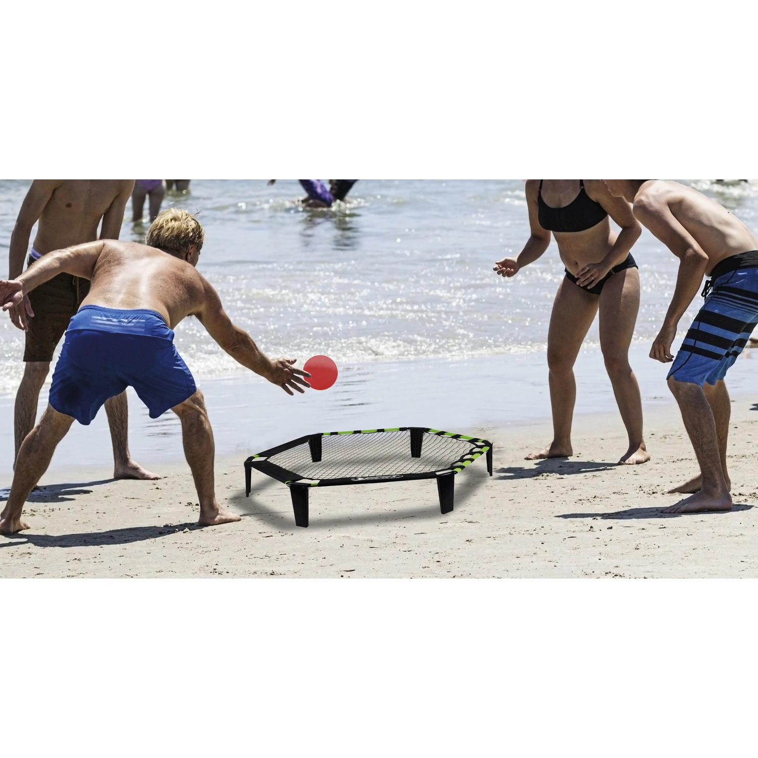 Schmetterball-Set, Polyvinylchlorid (PVC)/Polyester, schwarz/grün