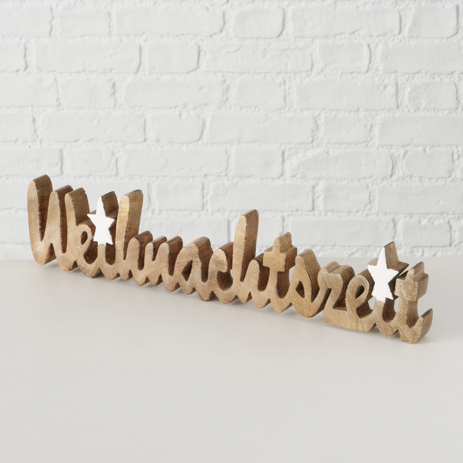 Schriftzug »Dekoaufsteller Weihnachtszeit«, BxH: 2,5 x 10 cm, Holz, mehrfarbig
