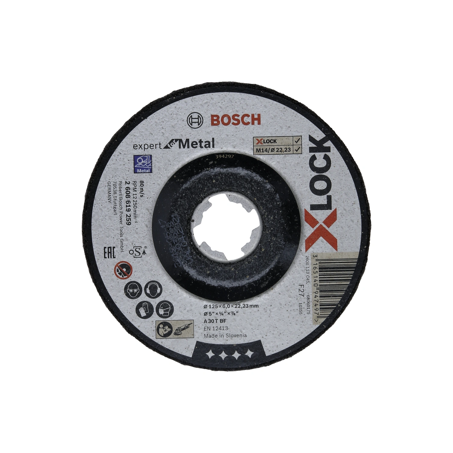 Schruppscheibe 125 x 6 x 22,23, gekröpft, X-LOCK