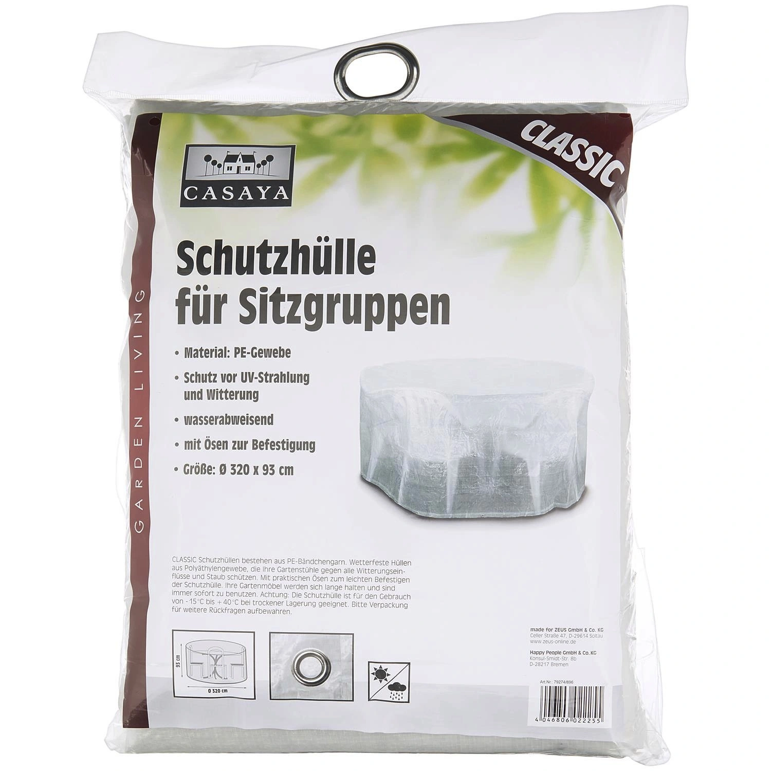 Schutzhülle »Classic«, BxHxT: 320 x 93 x 93 cm, Kunststoff