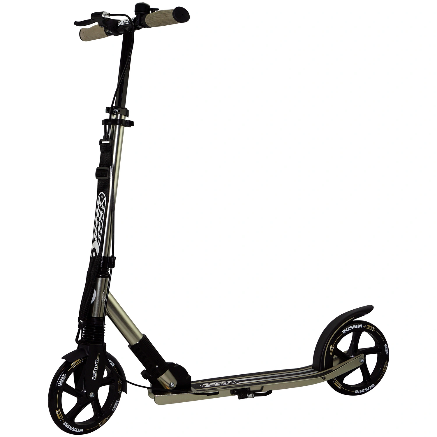 Scooter 205er mit Tragegriff, schwarz/gold max. Gewicht 100Kg ABEC7