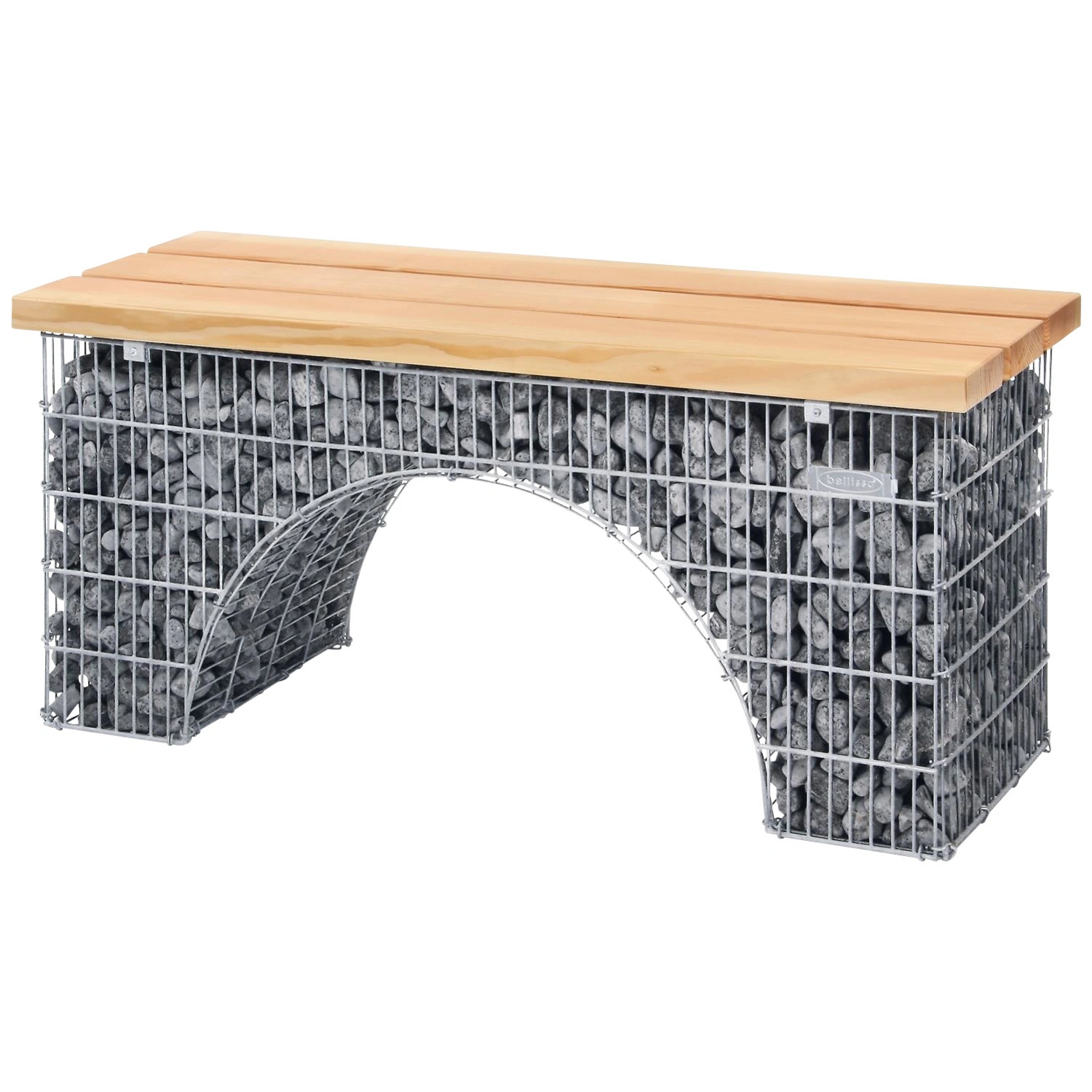 Sitzbank, BxHxL: 45 x 54 x 125 cm, Stahl/Douglasienholz