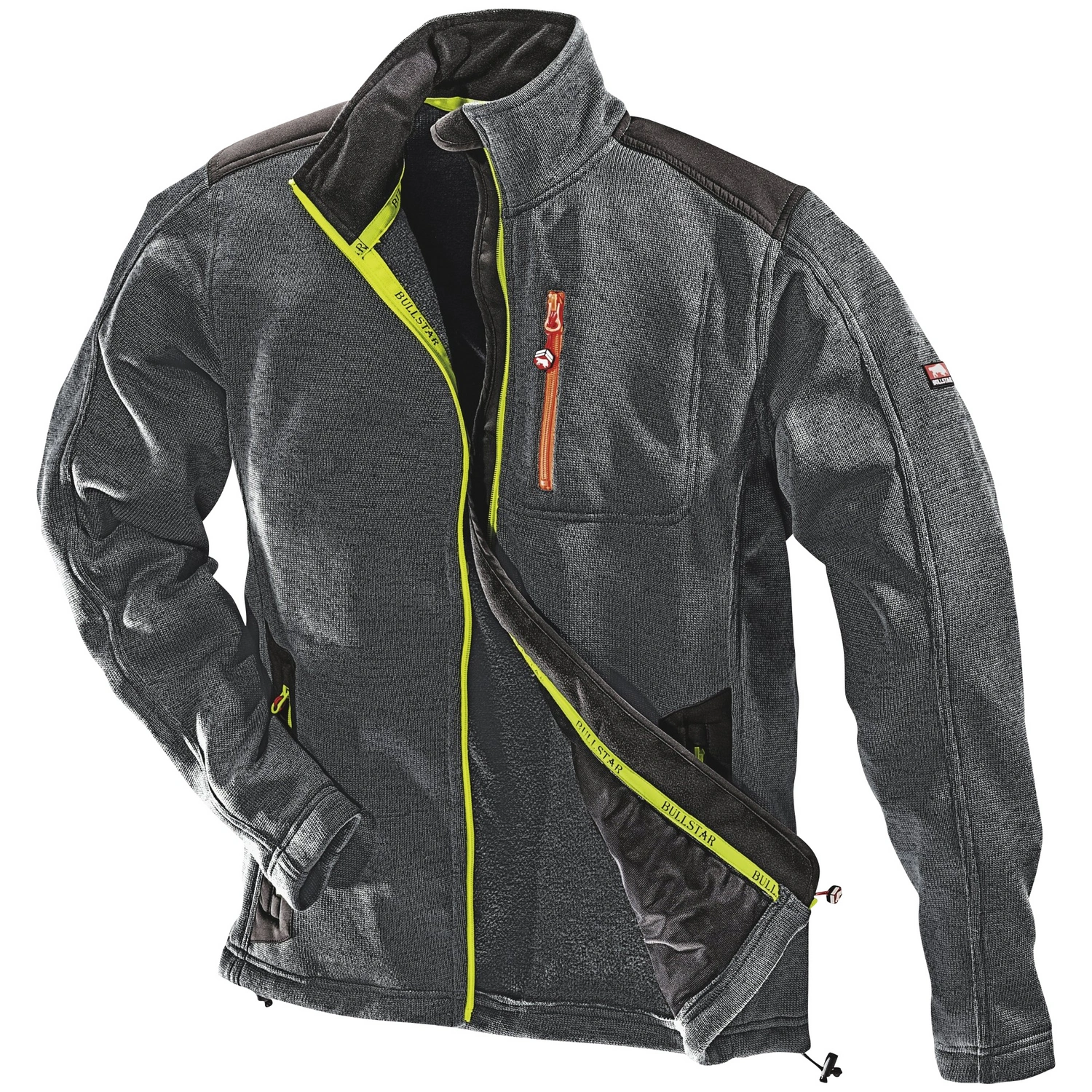 Softshell-Strickfleecejacke, schwarz/grau, Polyester/Elastan, Gr. XXXL