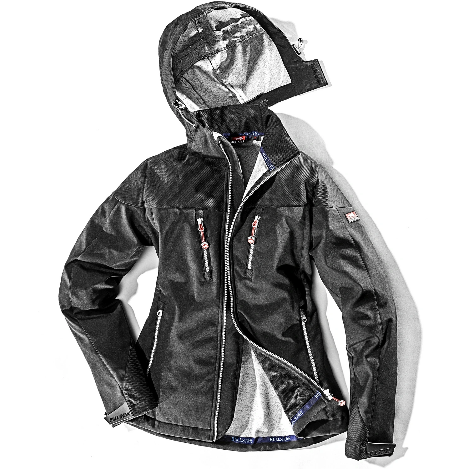 Softshelljacke, schwarz, Elastan/Polyester, Gr. L