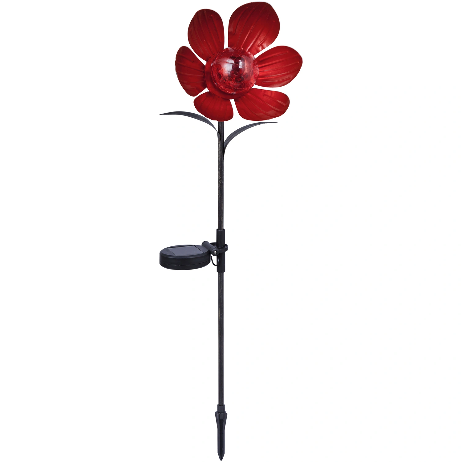 Solarleuchte »Flower«, ⌀xH: 17 x 71 cm, braun/dunkelrot
