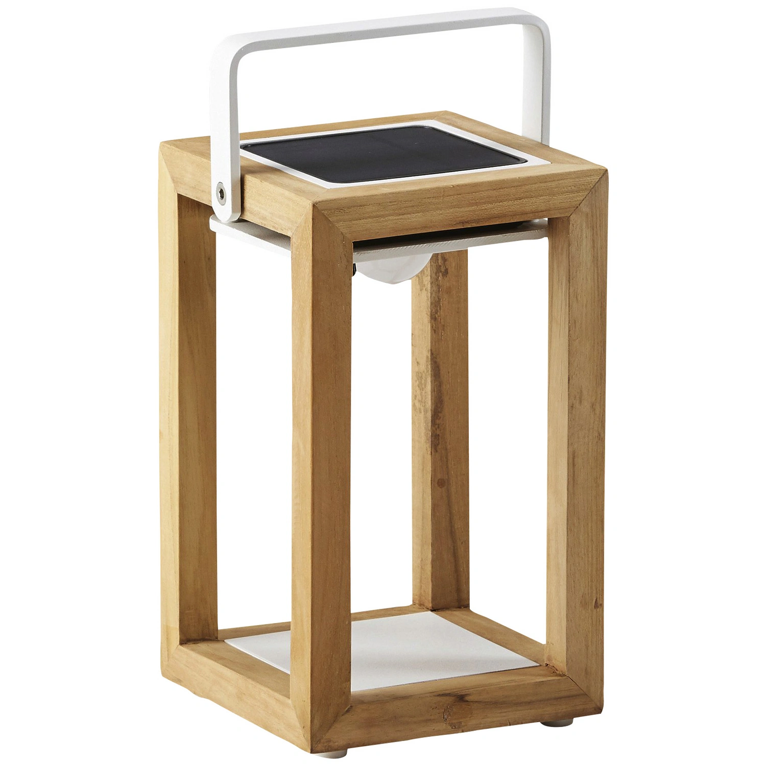 Solarleuchte, Höhe: 28 cm, weiß, teakholz