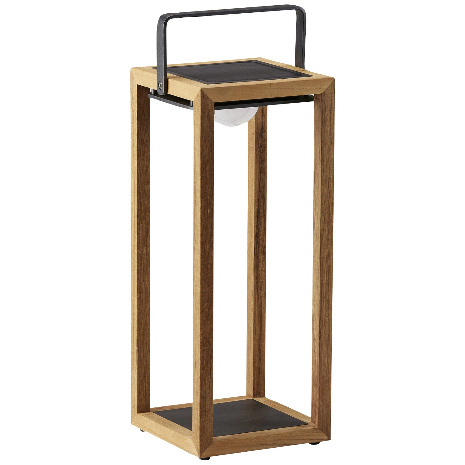 Solarleuchte, Höhe: 53 cm, anthrazit, teakholz
