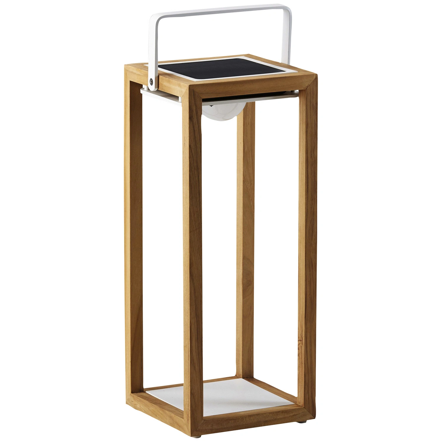 Solarleuchte, Höhe: 53 cm, weiß, teakholz
