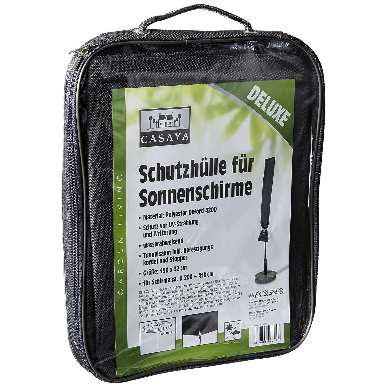 Sonnenschirmschutzhülle »Deluxe«, BxHxT: 32 x 190 x 32 cm, Kunstfaser