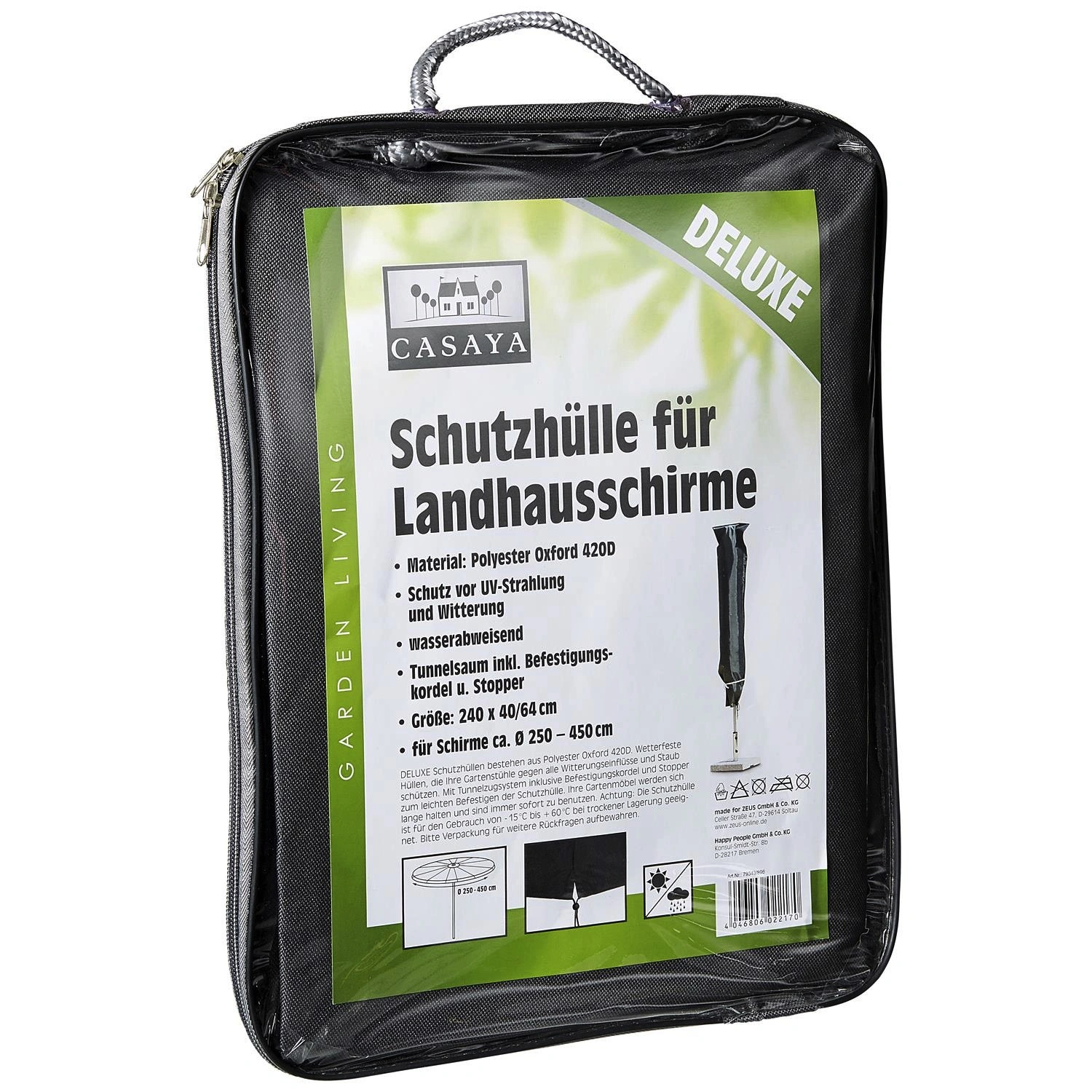Sonnenschirmschutzhülle »Deluxe«, BxHxT: 64 x 240 x 40 cm, Kunstfaser
