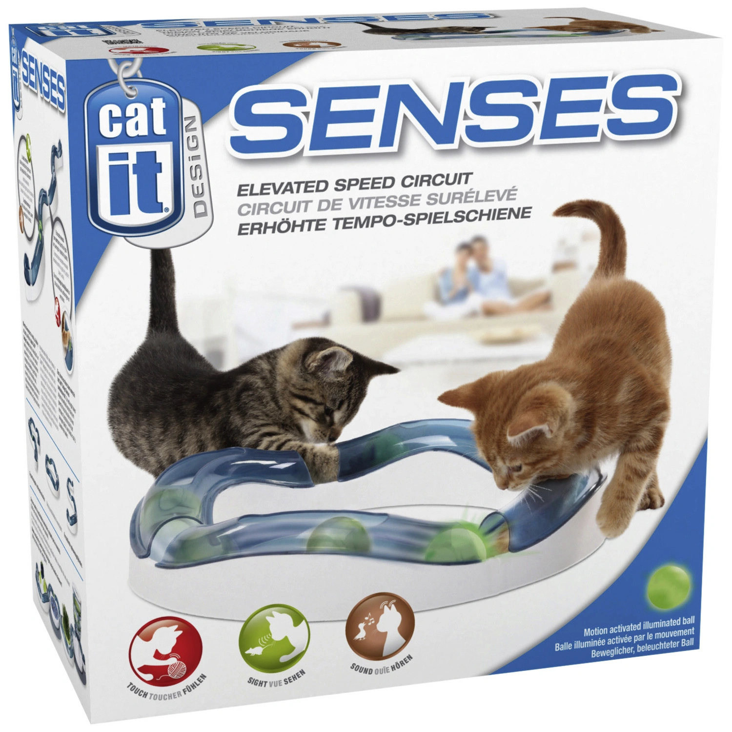 Spielzeug, blau/weiß, für Katzen
