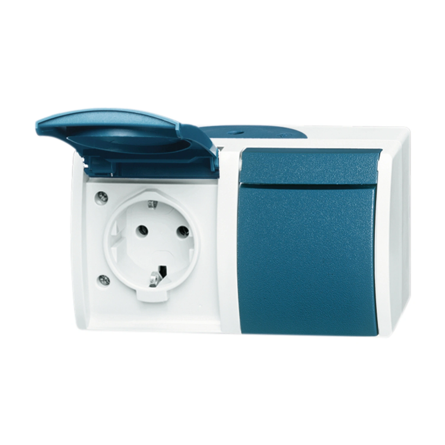 Steckdose »ocean® (IP44)«, grau/blau, Kunststoff/Metall, 250V