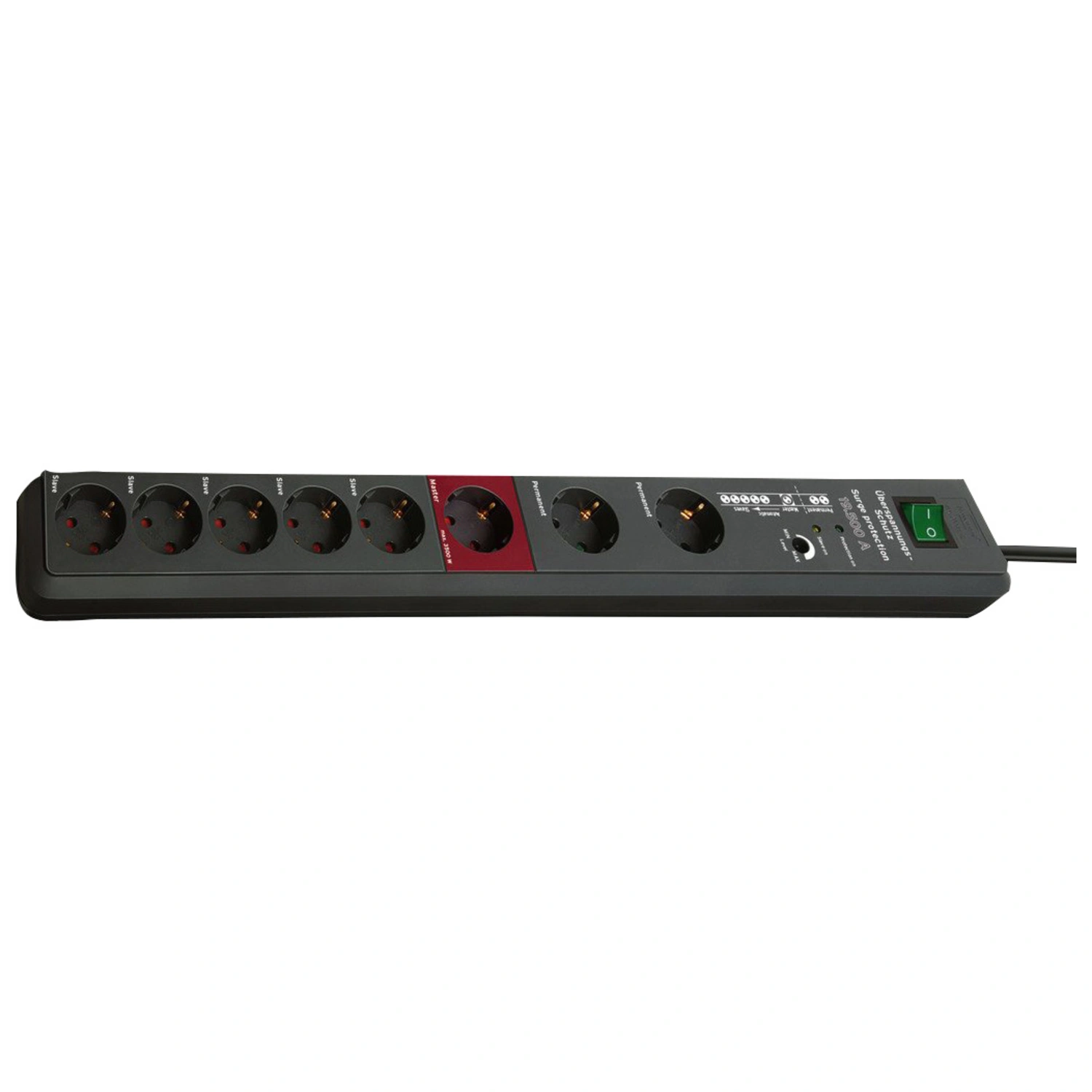 Steckdosenleiste »Secure Tec«, 8-fach, Kabellänge: 3 m, IP20