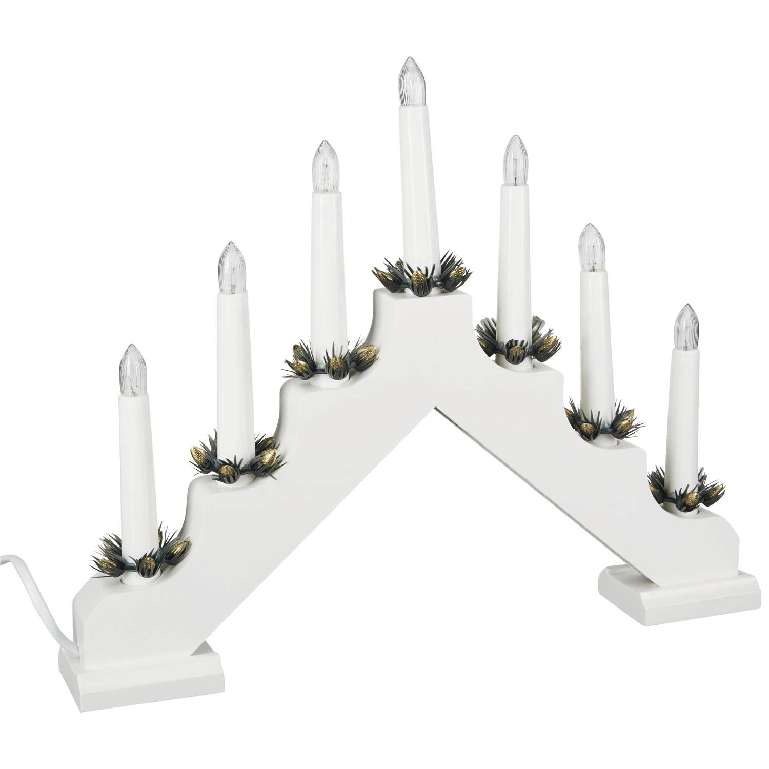 Stimmungsleuchter, weiss, 40×30 cm, 7 Lichter, weiss/klar