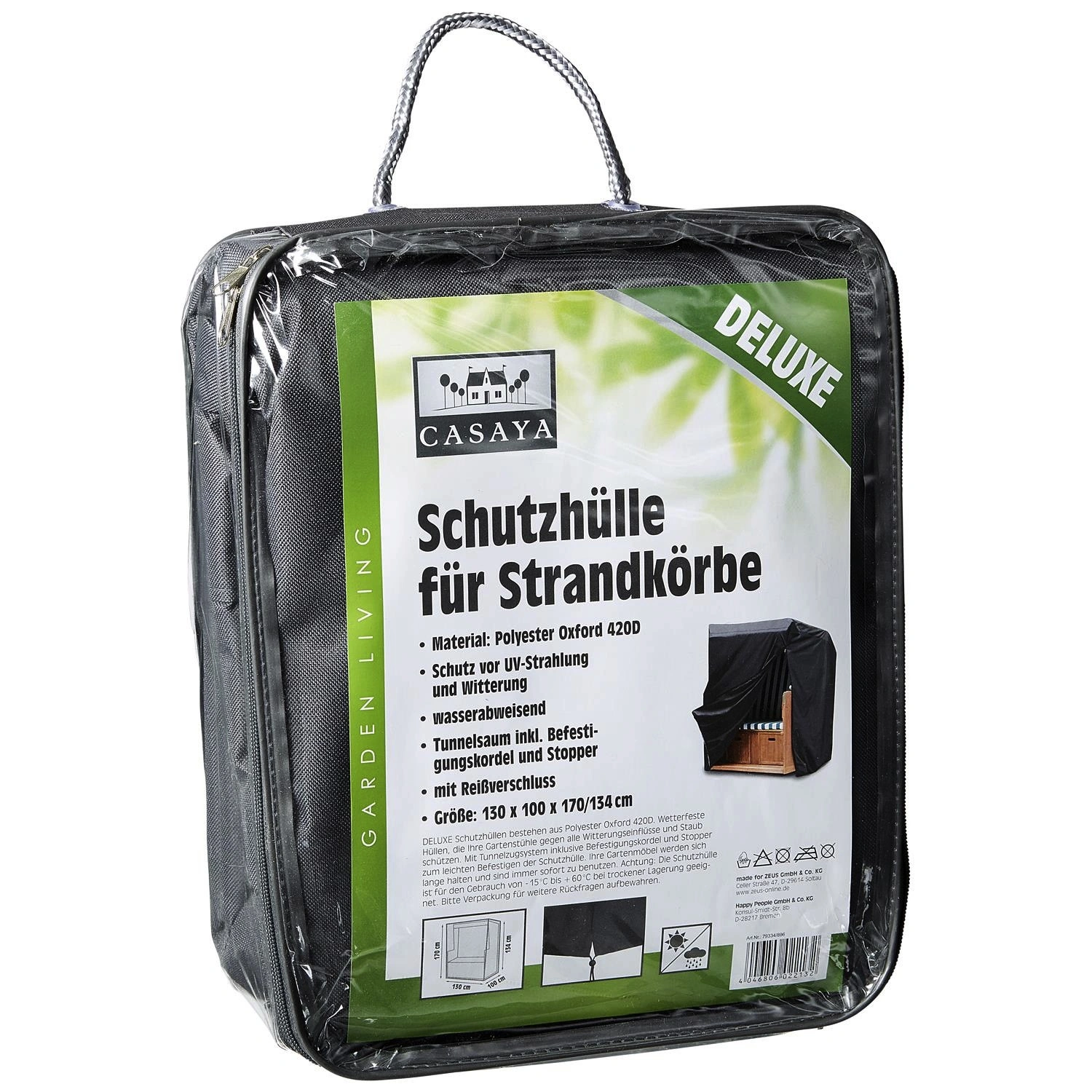 Strandkorbhülle »Deluxe«, BxHxT: 130 x 170 x 100 cm, Kunstfaser