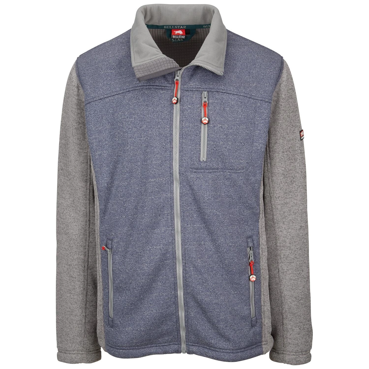 Strick-Fleecejacke, marine/grau, Polyester, Gr. S