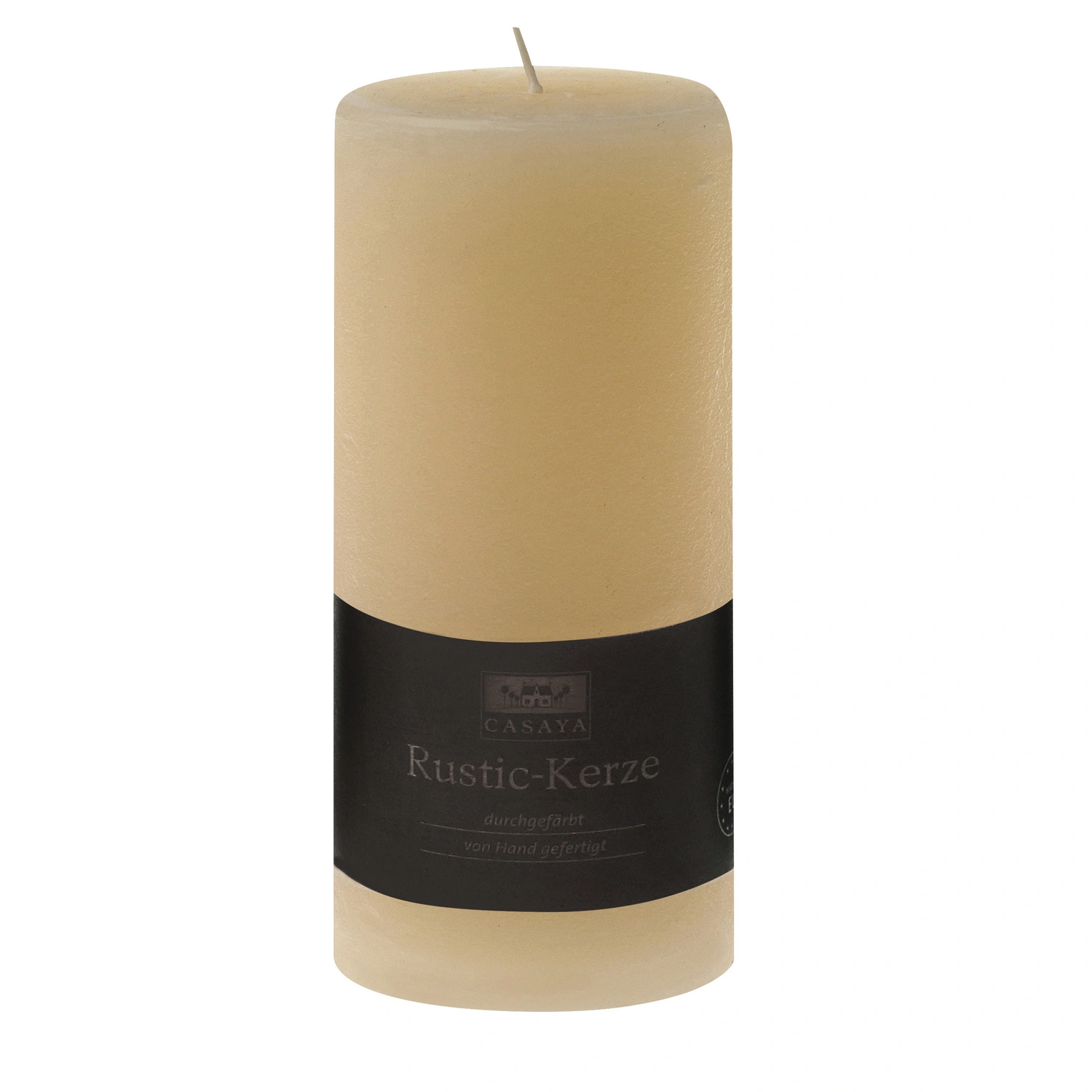 Stumpenkerze, creme, Tiefe: 7,8 cm