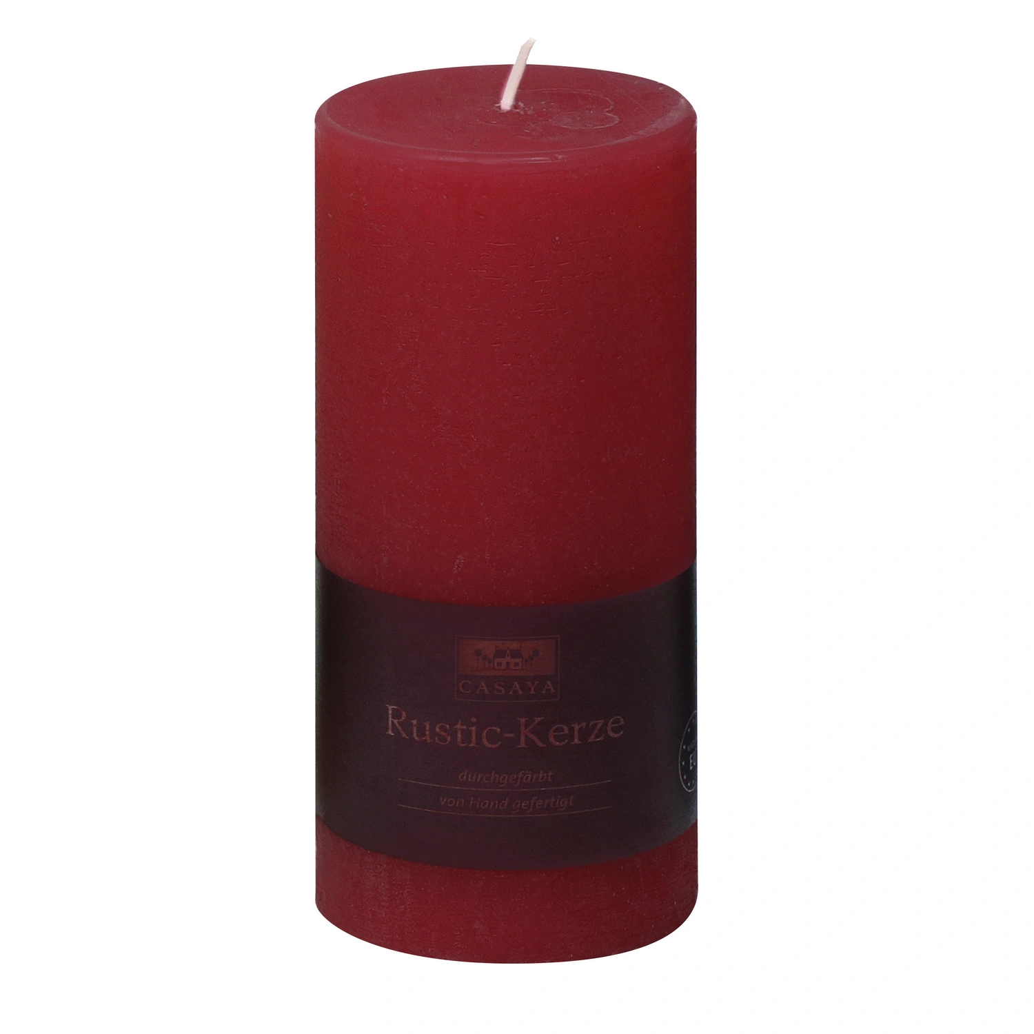 Stumpenkerze, rot, Tiefe: 7,8 cm