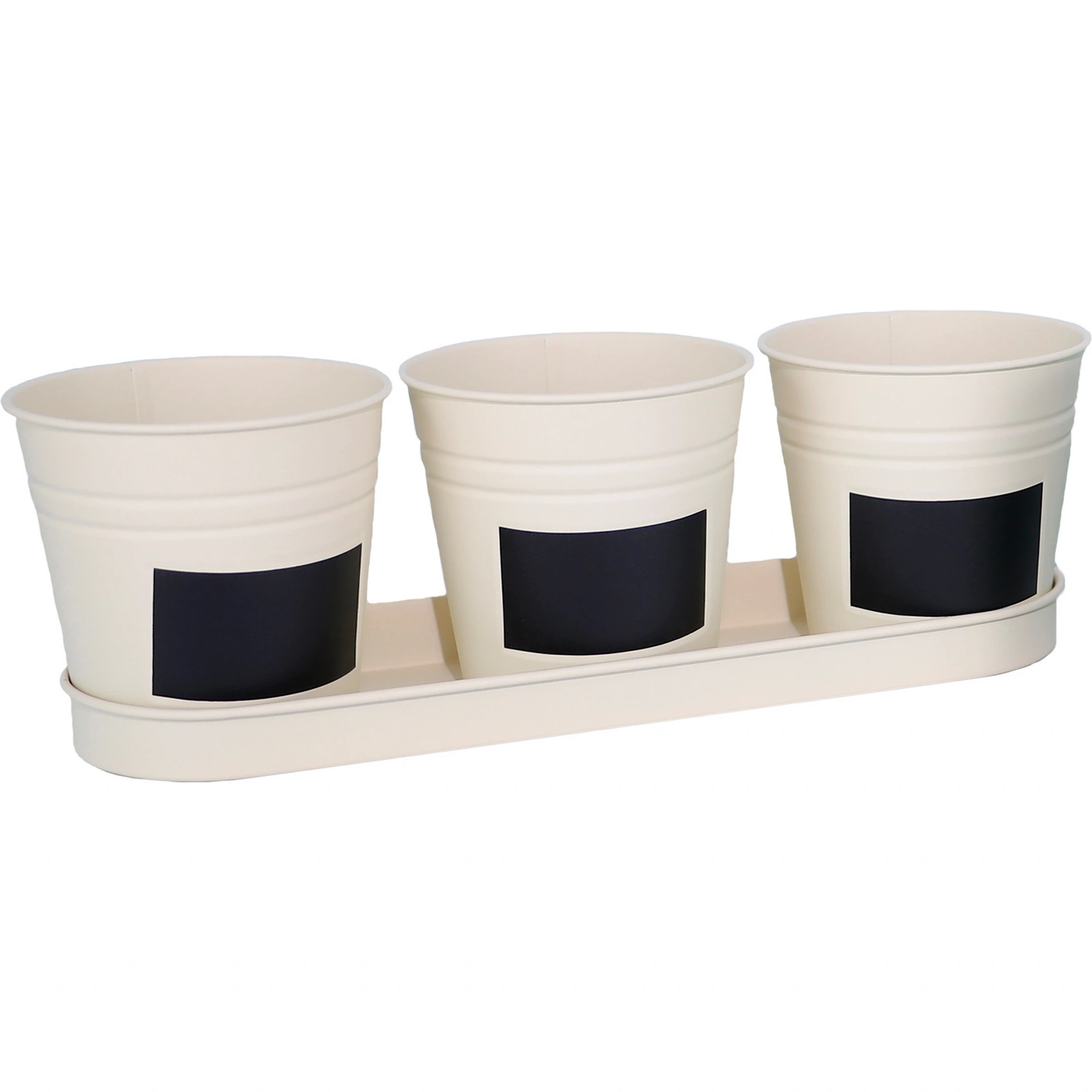 Tablett, Ø: 11cm, Zinkblech, beige, für Kräuter
