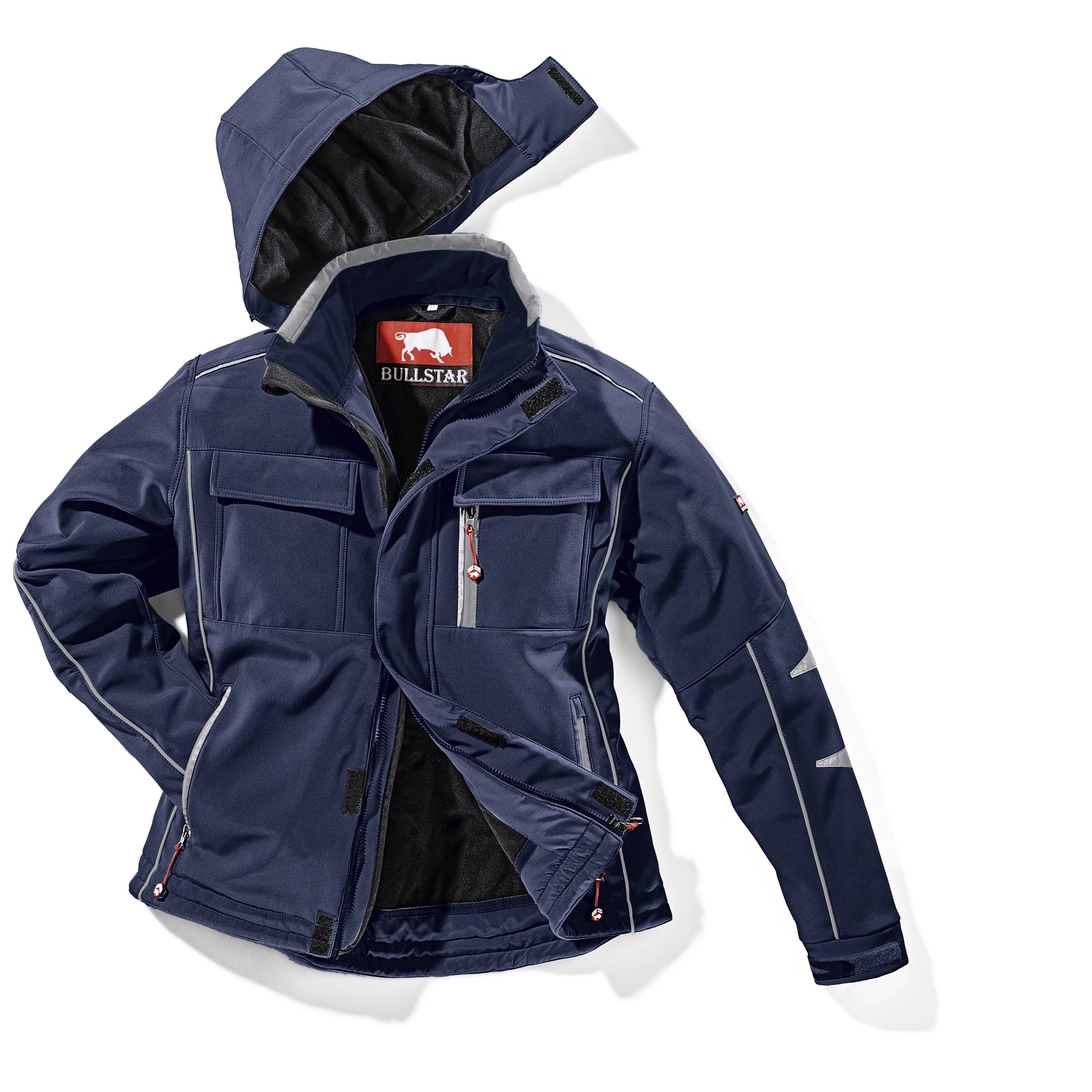 Thermo-Softshelljacke, marine, Polyester/Elastan, Gr. S