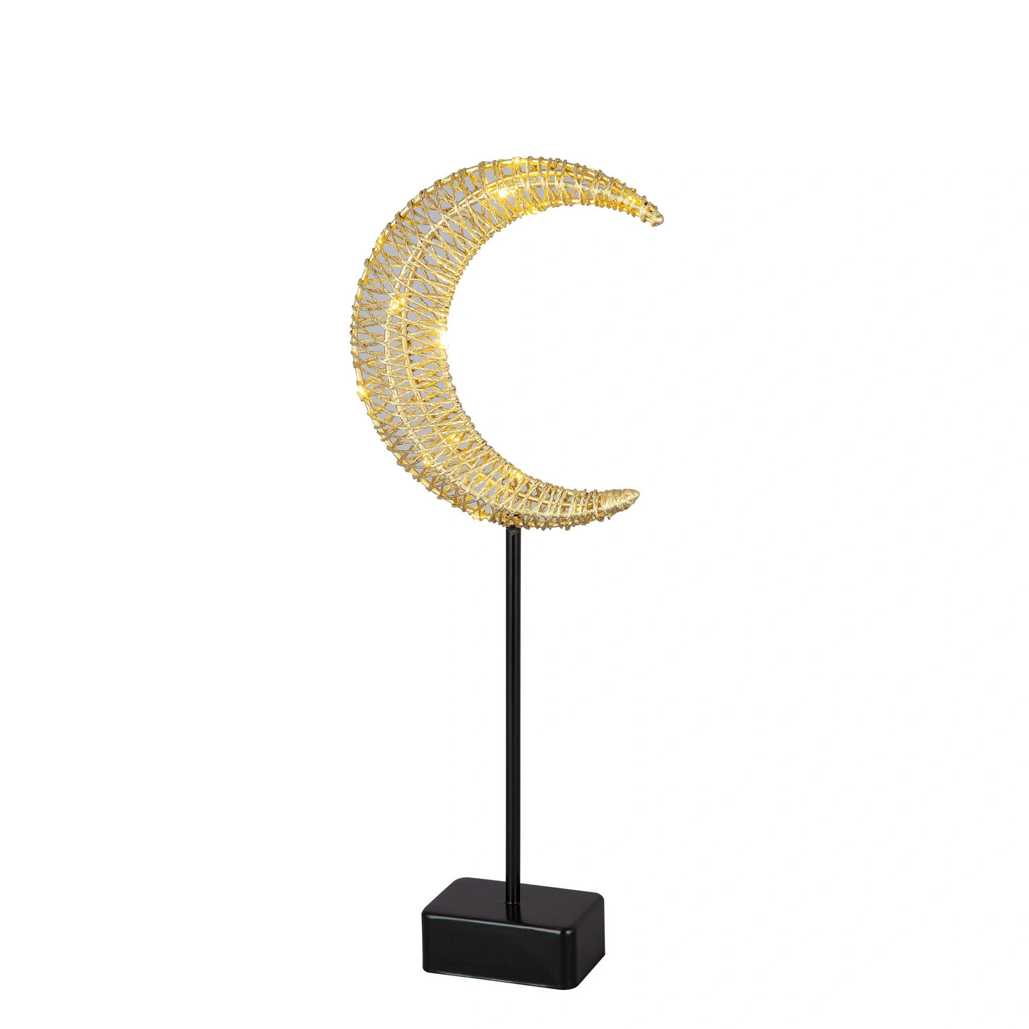 Tischlampe, Batteriebetrieben, schwarz/gold, inkl. Leuchtmittel
