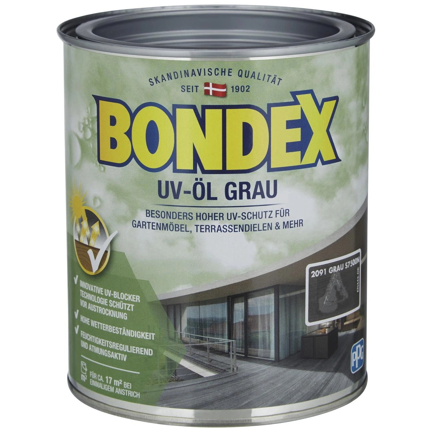 UV-Schutzöl, grau, matt, 0,75 l