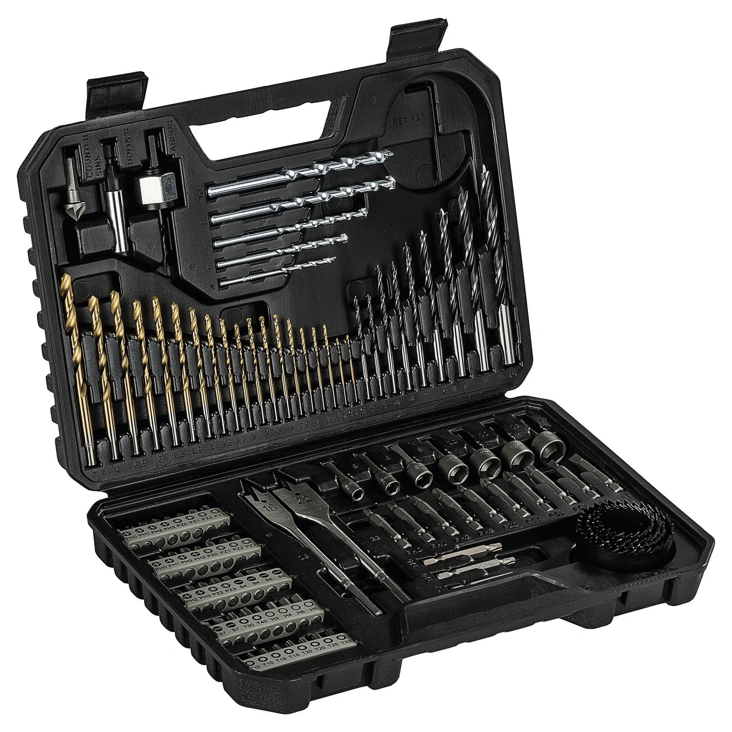 V-Line Box, Bohrer- und Bit-Set, 103-teilig, Kegelsenker, Bithalter